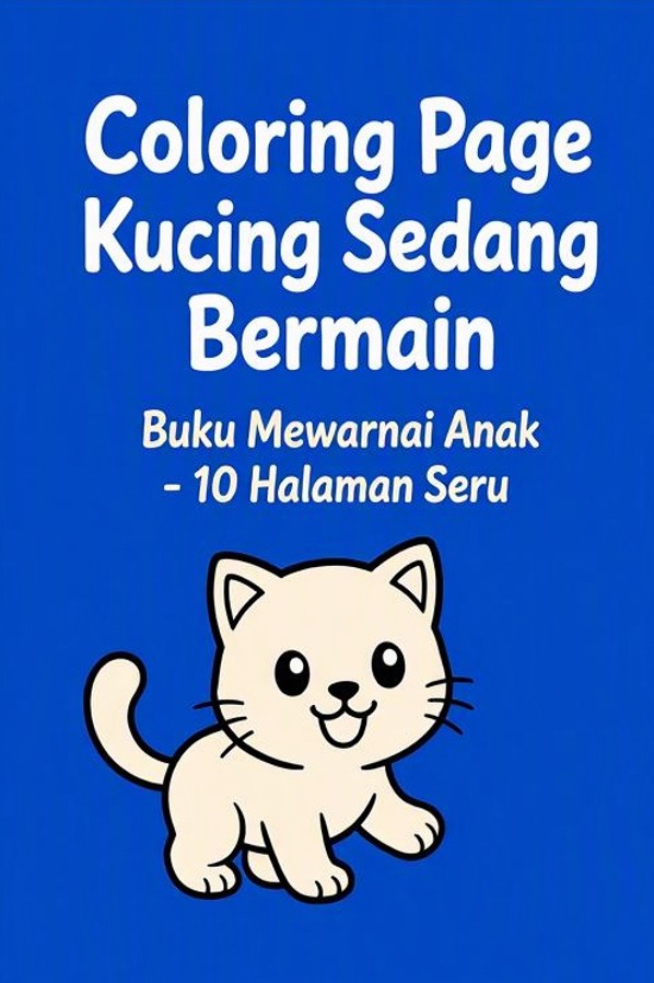Coloring Page Kucing Sedang Bermain | Printable Free Download PDF 4 Cover Kucing Sedang Bermain