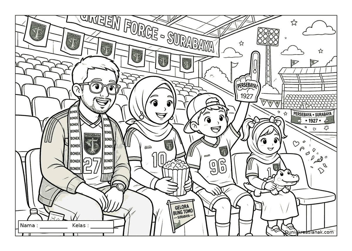 10. Menonton di GBT bersama keluarga COloring Page