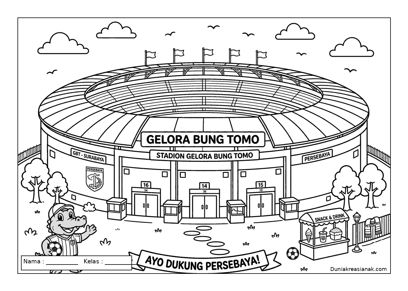 12. Stadion Gelora Bung Tomo COloring Page