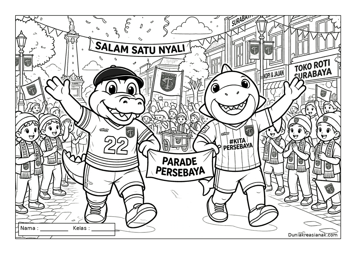 16. Parade Persebaya Coloring page