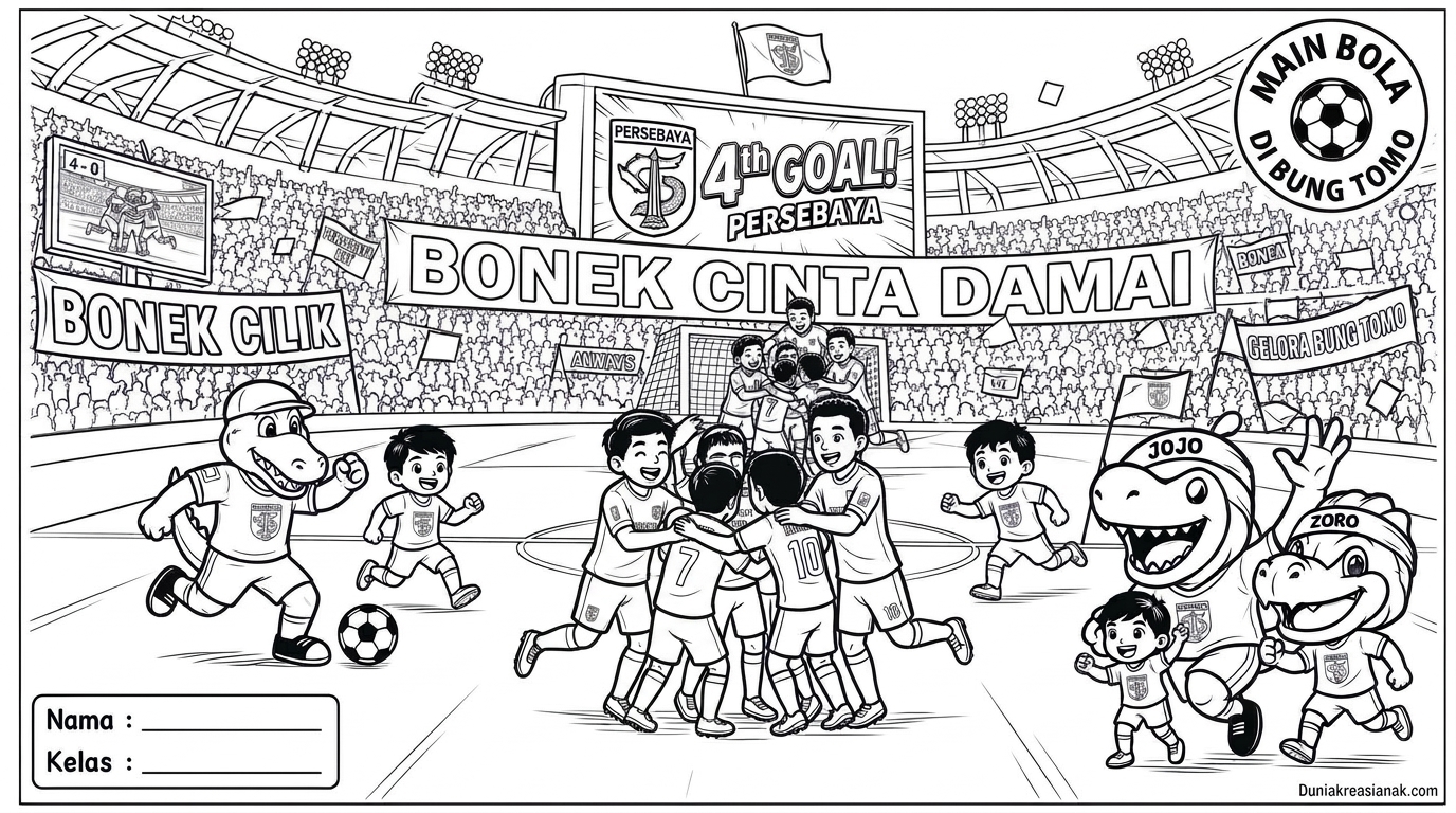 4. Bonek Cinta Damai Coloring page
