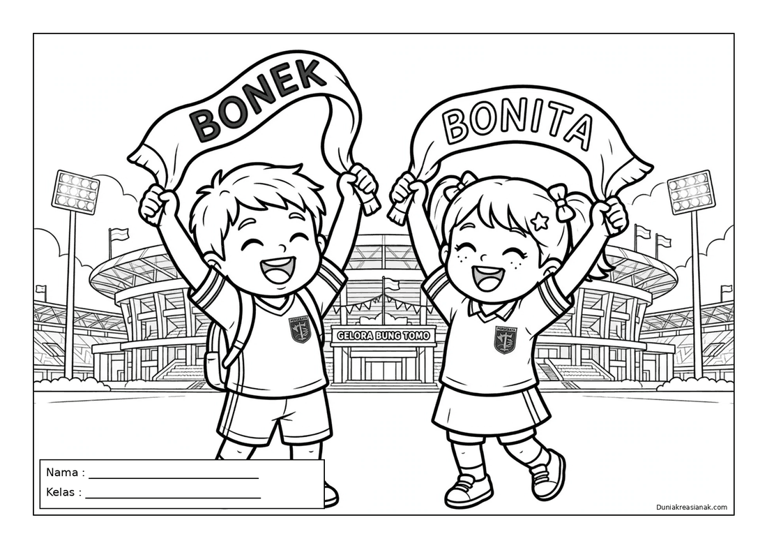 6. Bonita Bonita Bangga Persebaya Coloring Page