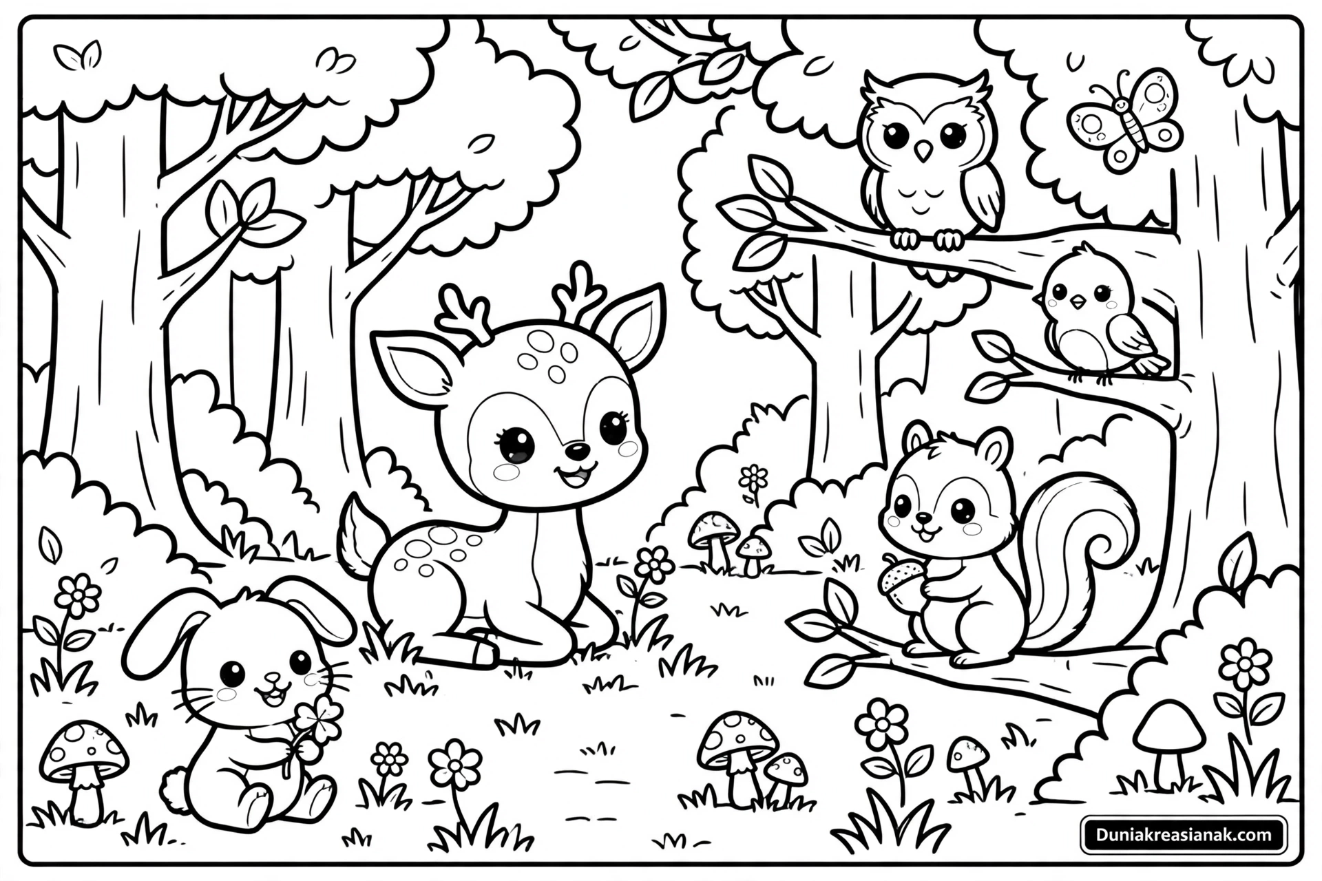 Coloring Page Bambi dan Sahabat-Sahabat Hutan 3 Coloring Page Bambi dan Sahabat