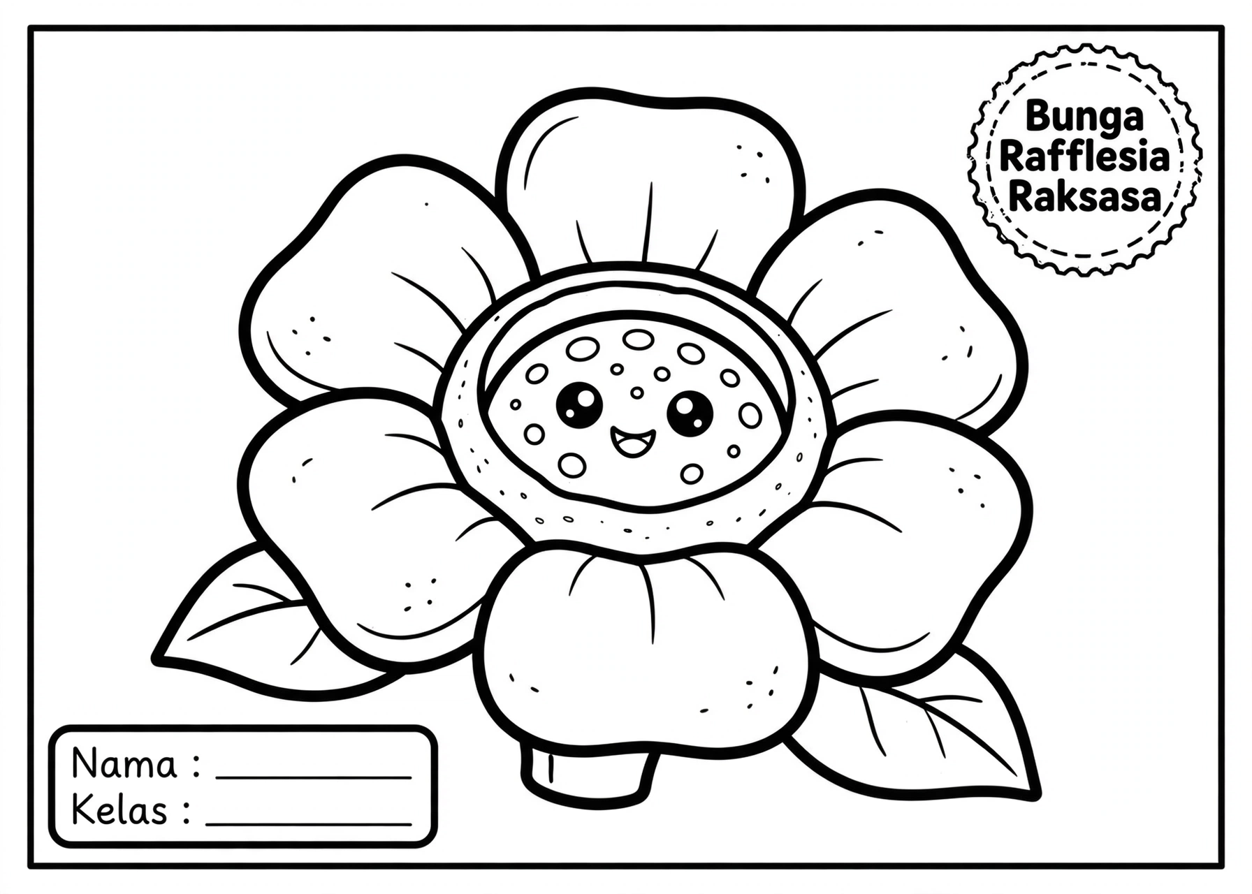 Coloring Page Bunga Rafflesia Raksasa 5Y