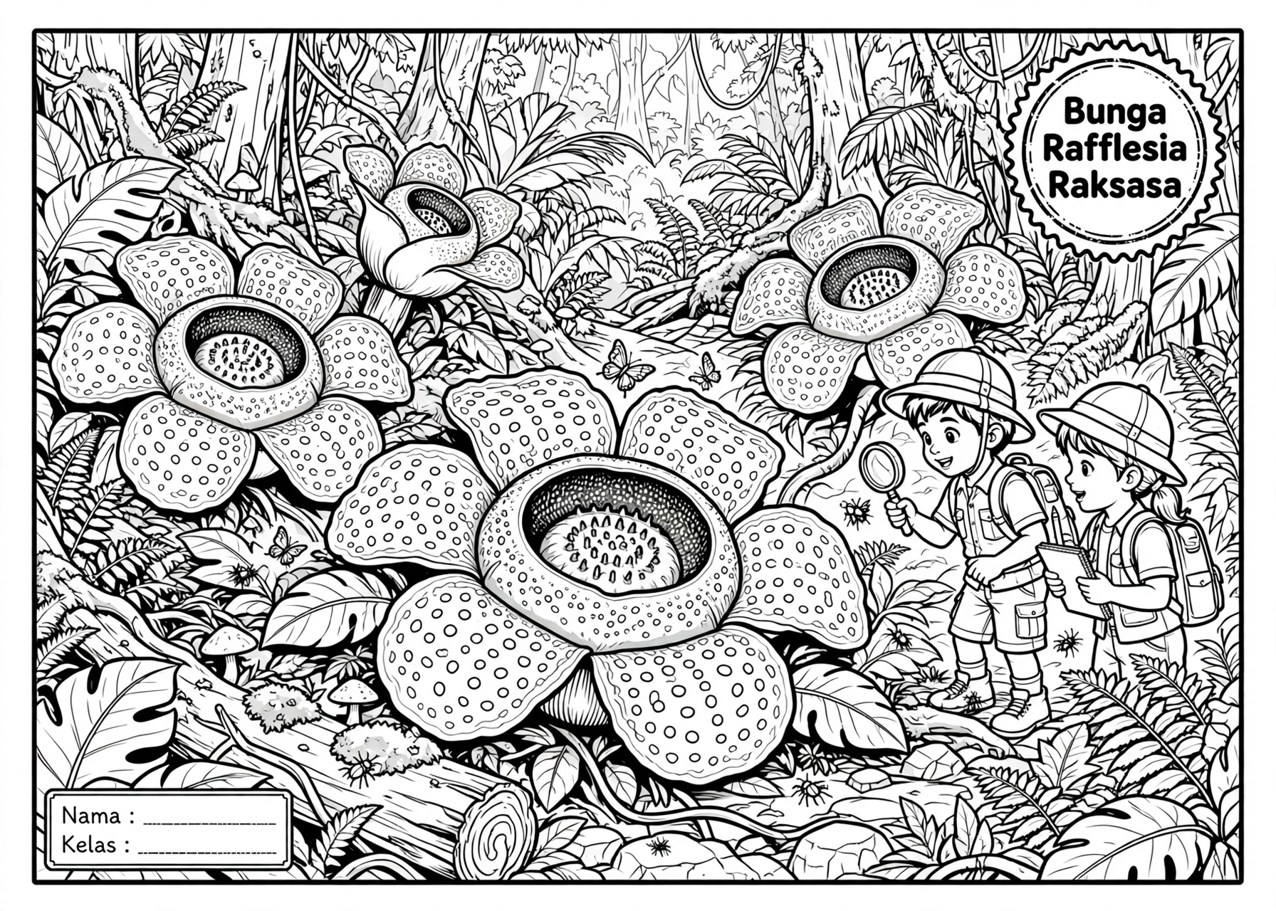 Coloring Page Bunga Rafflesia Raksasa 7Y