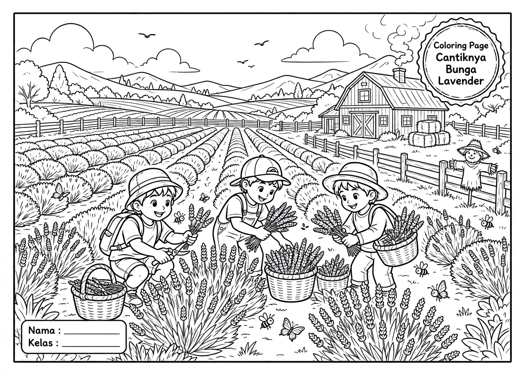 Coloring Page Cantiknya Bunga Lavender 4 Coloring Page Cantiknya Bunga Lavender 7Y