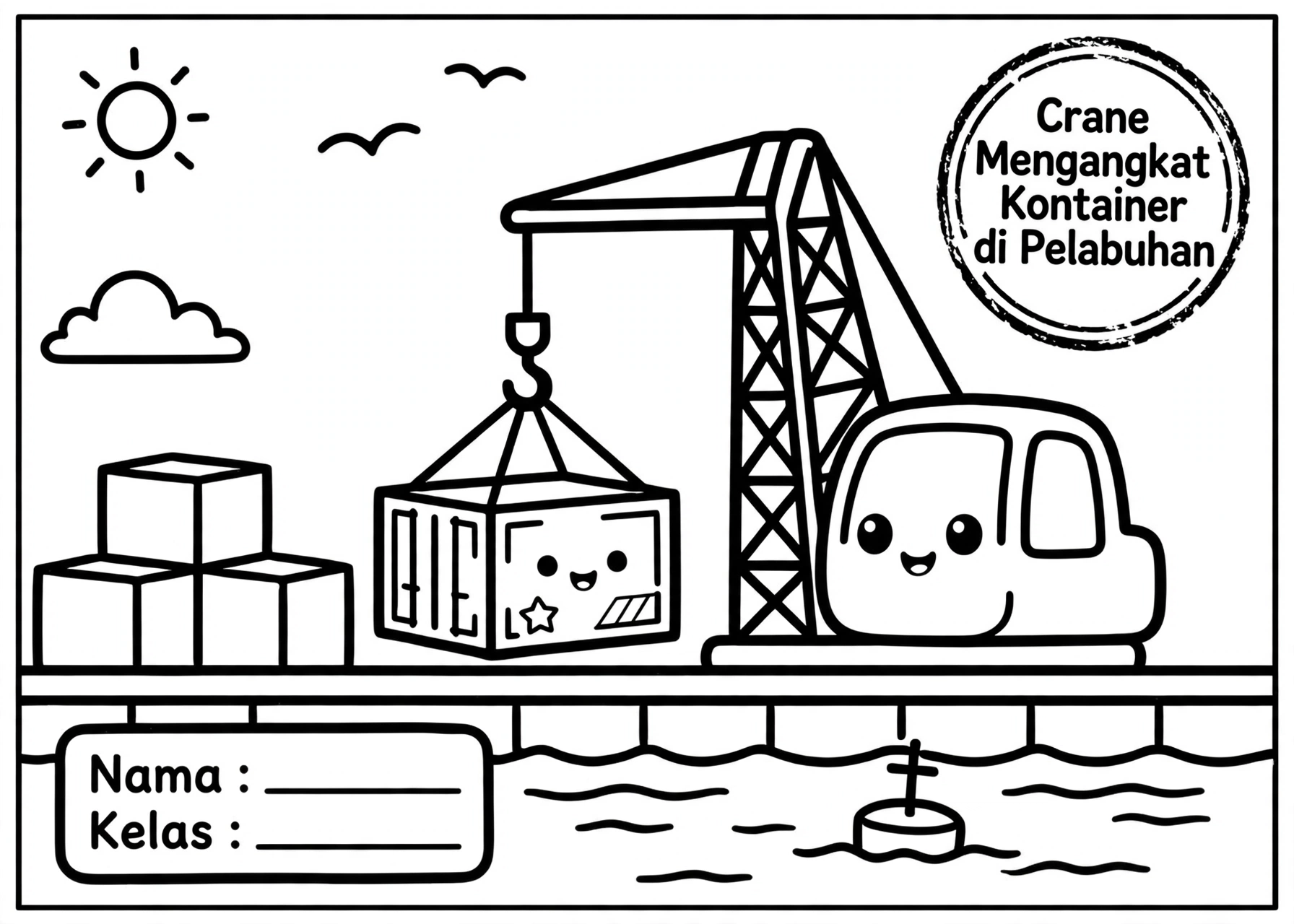 Coloring Page Crane Mengangkat Kontainer di Pelabuhan 3 Coloring Page Crane Mengangkat Kontainer di Pelabuhan 5Y