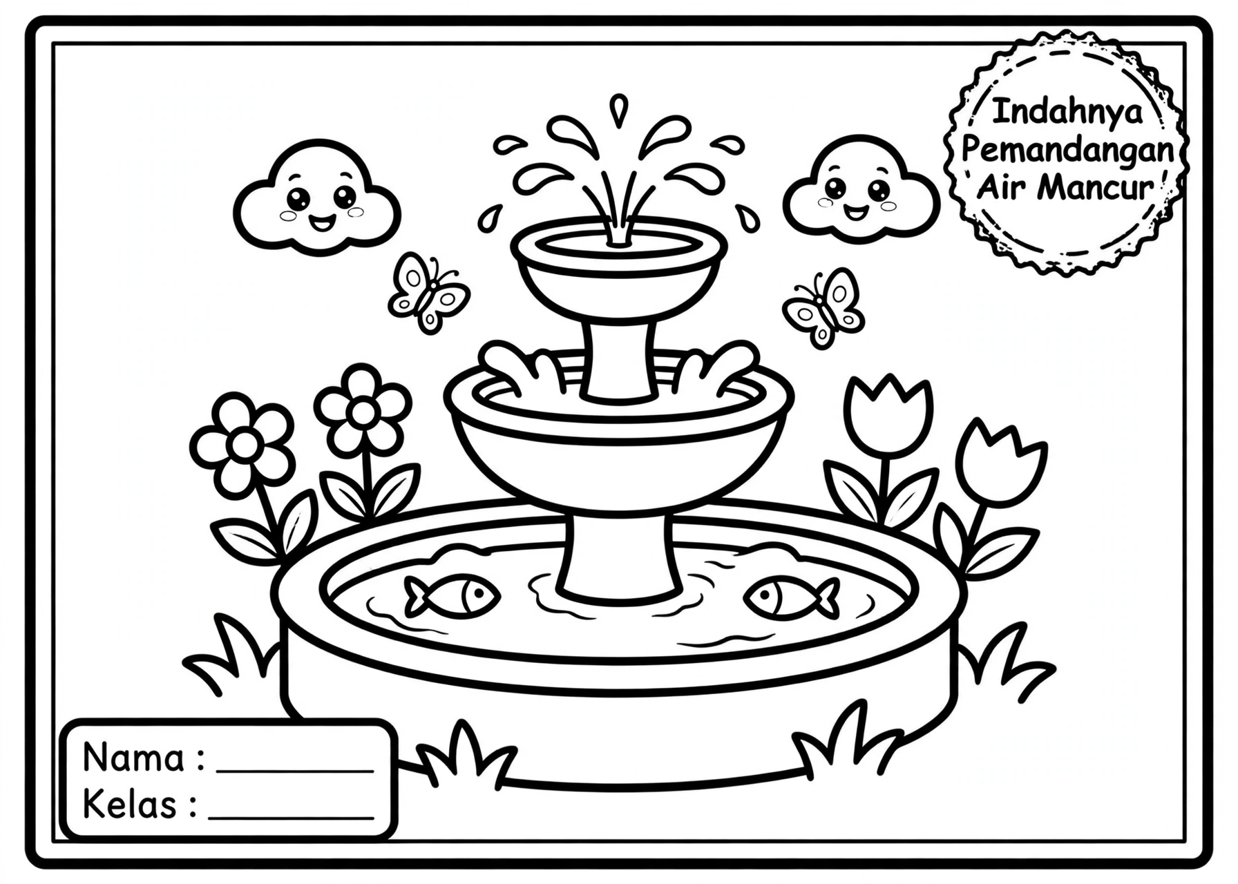 Coloring Page Indahnya Pemandangan Air Mancur 3 Coloring Page Indahnya Pemandangan Air Mancur 5Y