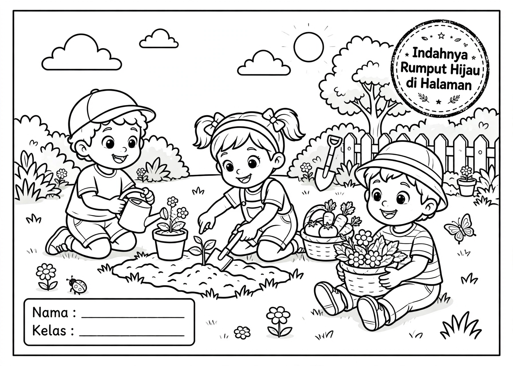 Coloring Page Indahnya Rumput Hijau di Halaman 3 Coloring Page Indahnya Rumput Hijau di Halaman 6Y
