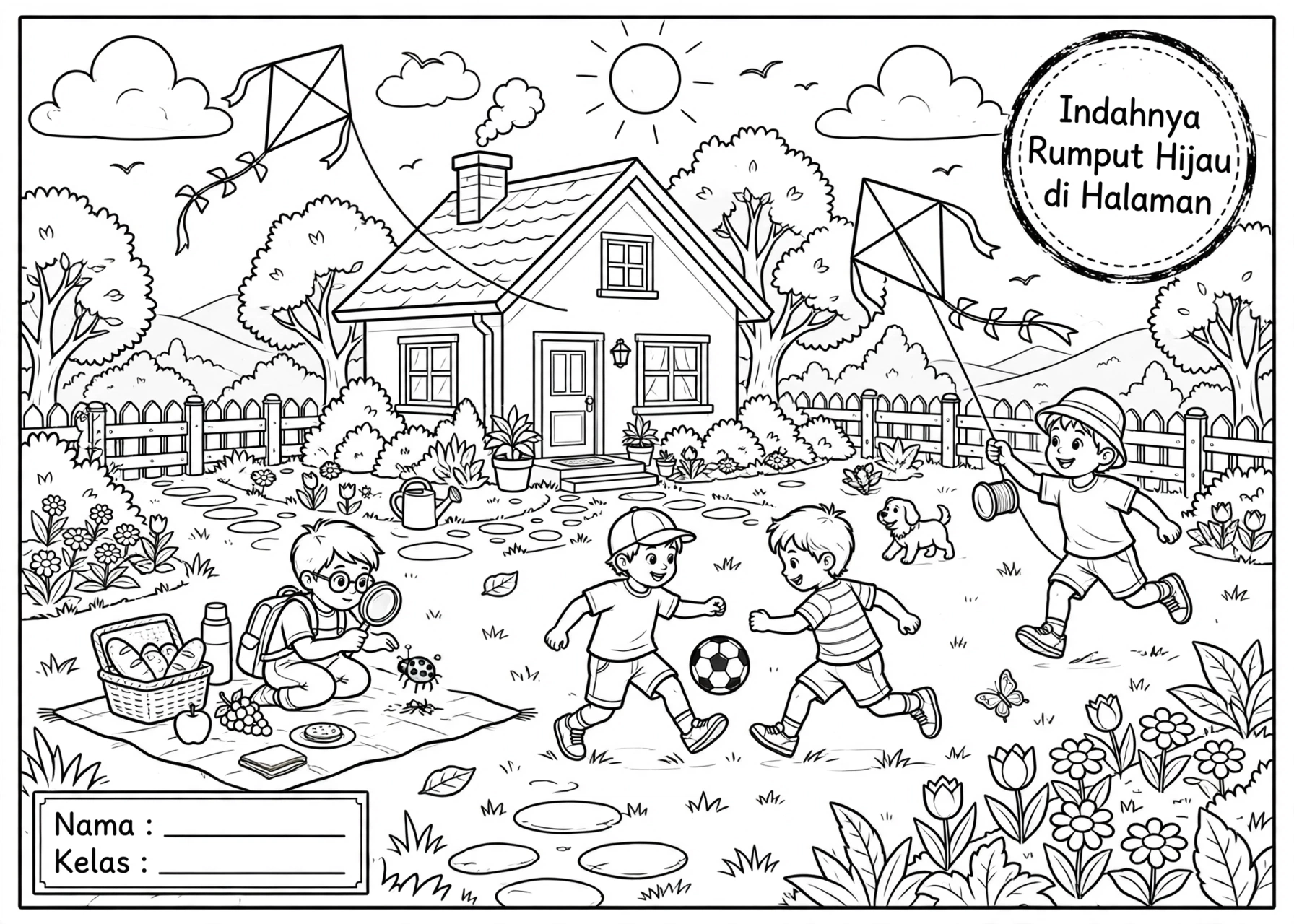 Coloring Page Indahnya Rumput Hijau di Halaman 4 Coloring Page Indahnya Rumput Hijau di Halaman 7Y