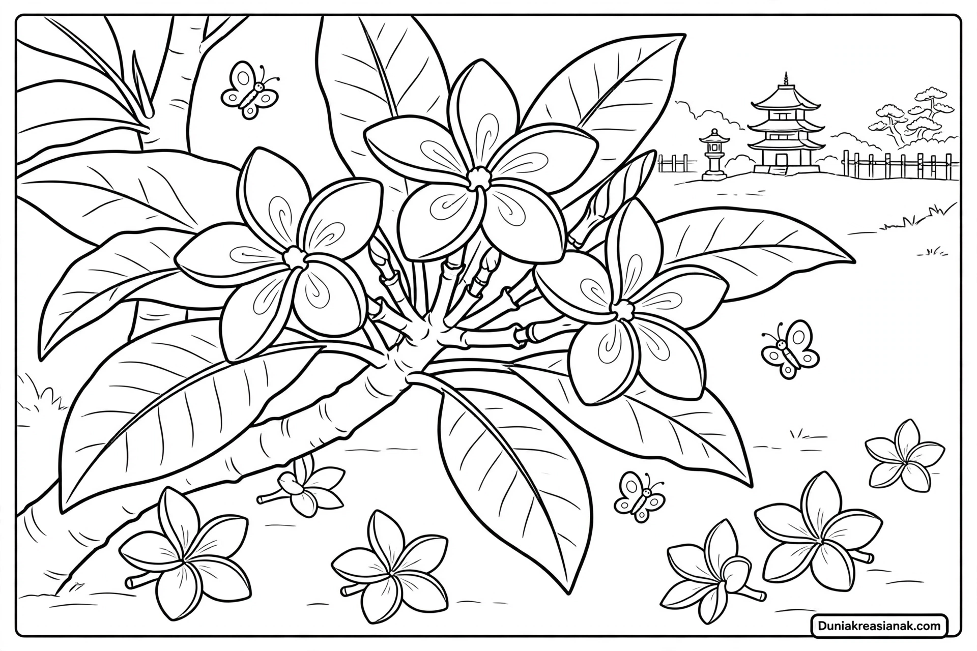 Coloring Page Keindahan Kembang Jepun 2 Coloring Page Keindahan Kembang Jepun