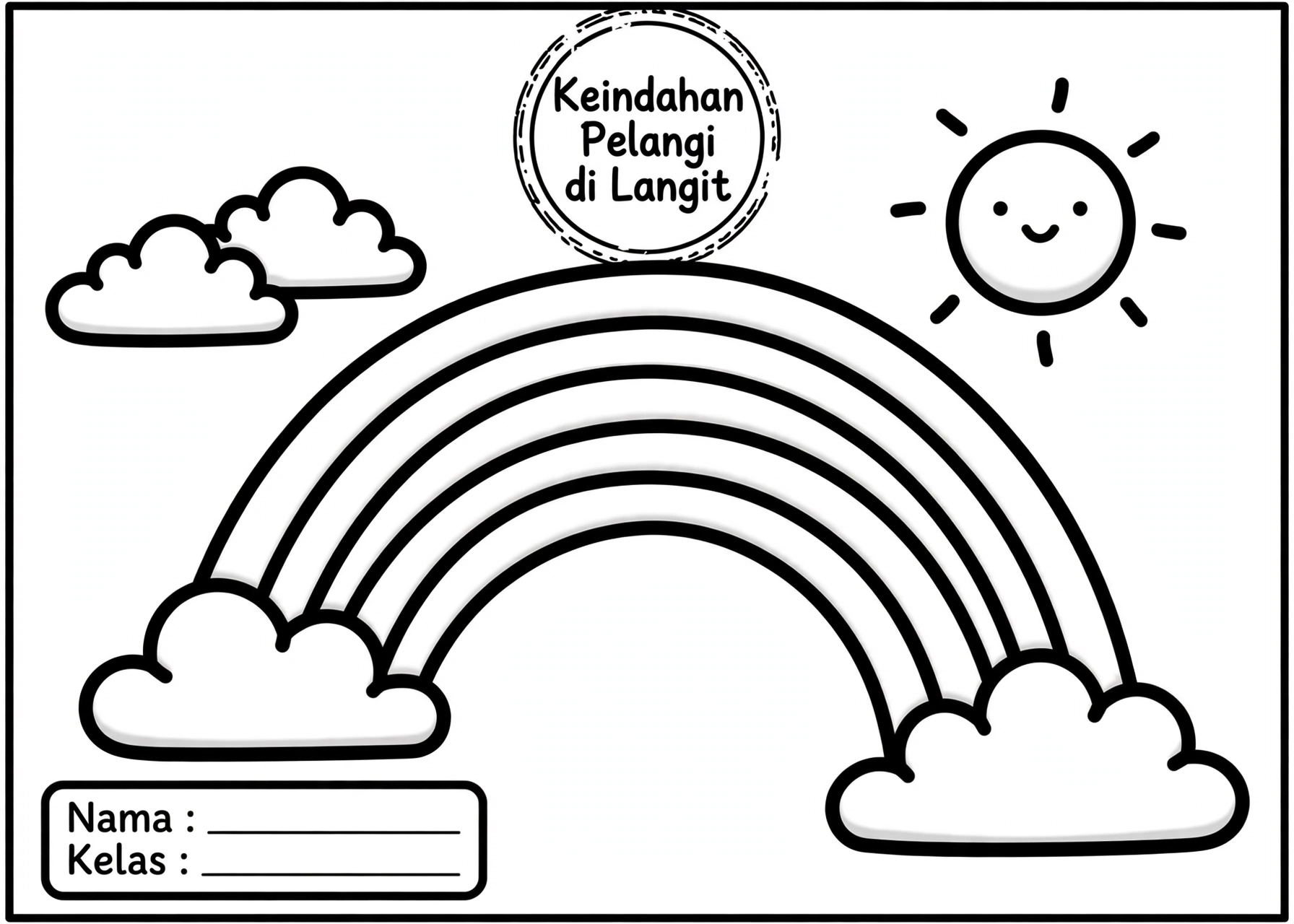 Coloring Page Keindahan Pelangi di Langit 3 Coloring Page Keindahan Pelangi di Langit PG
