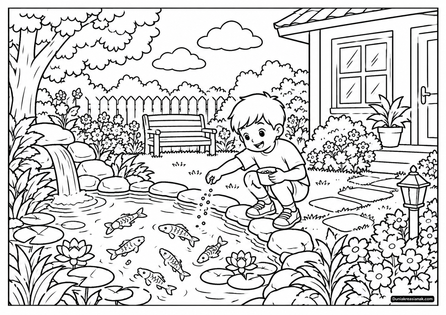 Coloring Page Keindahan Taman Rumah 3 Coloring Page Keindahan Taman Rumah 2