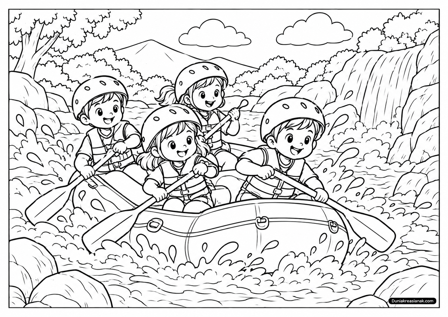 Coloring Page Keseruan Perahu Karet di Air Deras 2 Coloring Page Keseruan Perahu Karet di Air Deras