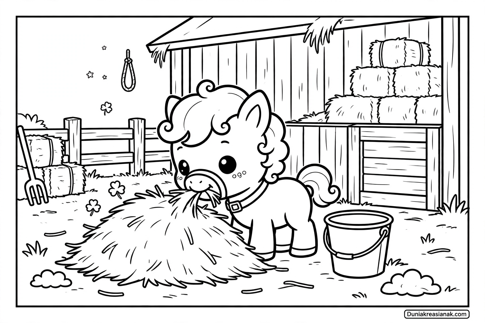 Coloring Page Kuda Lucu Sedang Makan Jerami 3 Coloring Page Kuda Lucu Sedang Makan Jerami