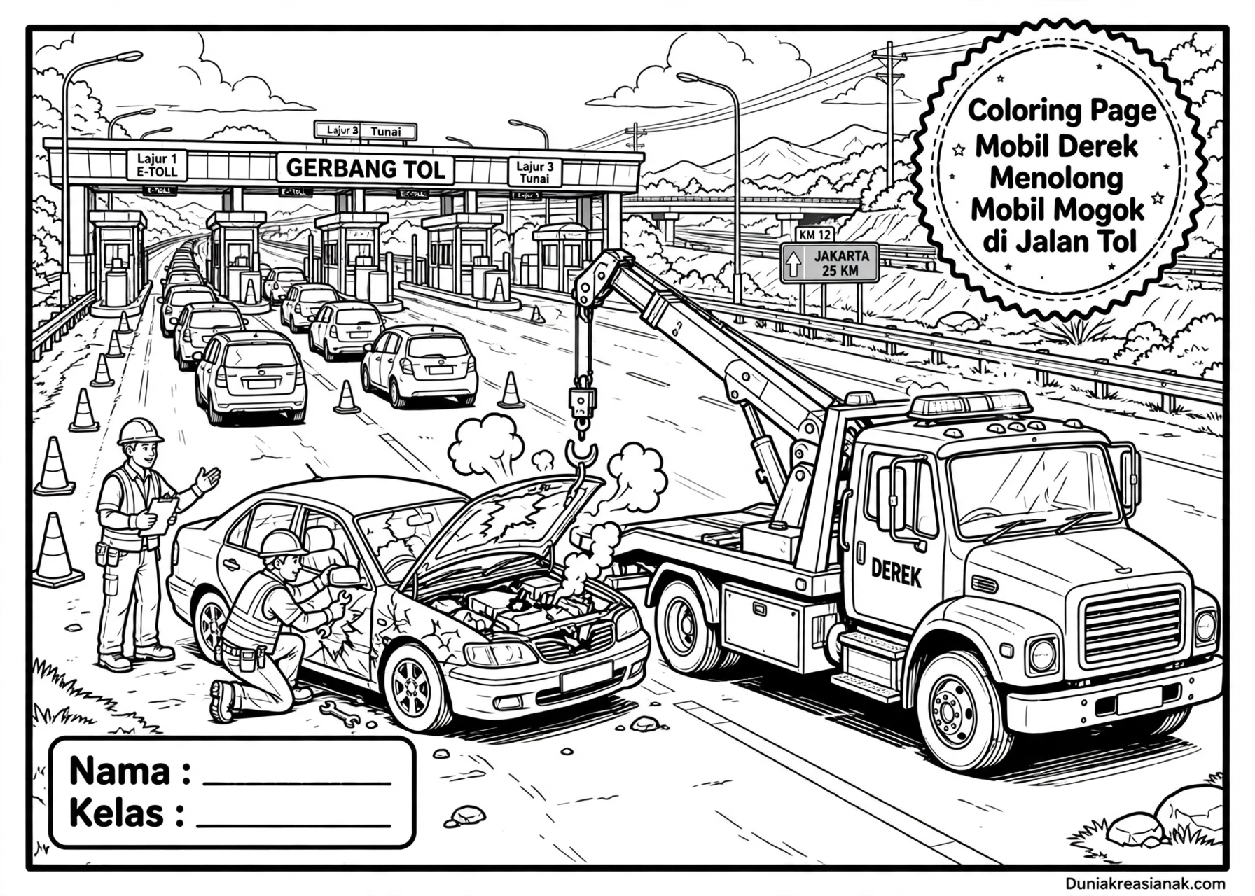 Coloring Page Mobil Derek Menolong Mobil Mogok di Jalan Tol 4 Coloring Page Mobil Derek Menolong Mobil Mogok di Jalan Tol 7Y