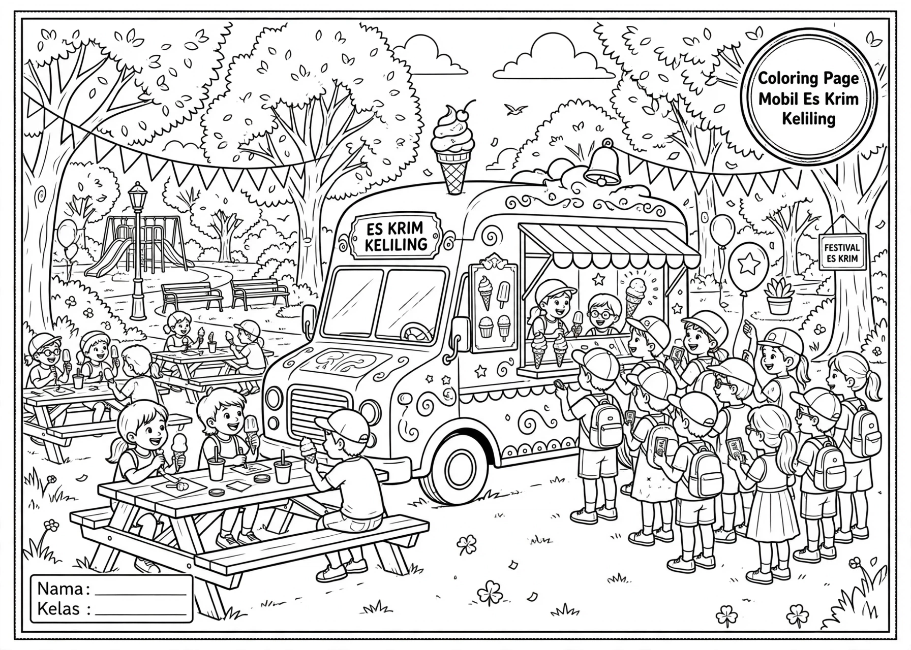 Coloring Page Mobil Es Krim Keliling 4 Coloring Page Mobil Es Krim Keliling 7Y