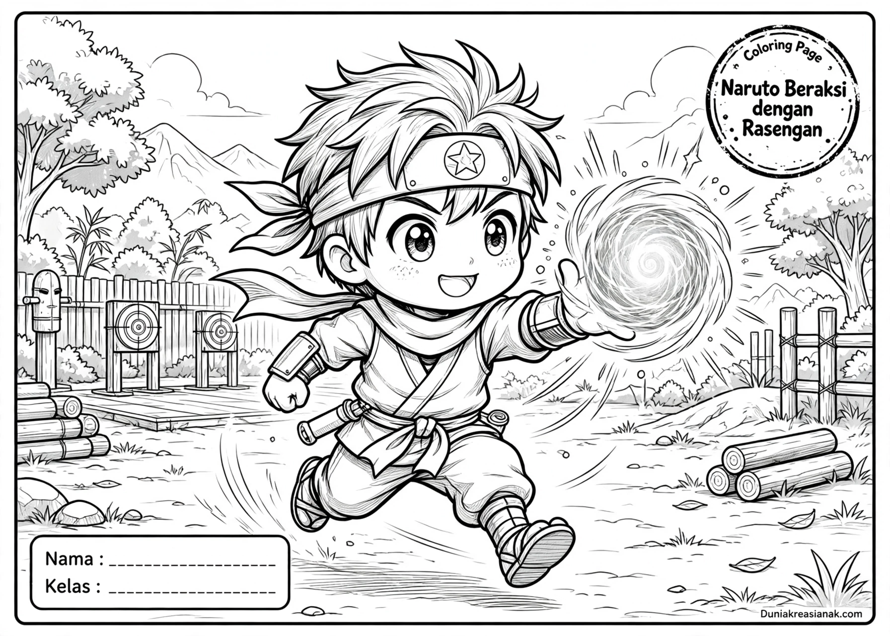 Coloring Page Naruto Beraksi dengan Rasengan 3 Coloring Page Naruto Beraksi dengan Rasengan 5Y