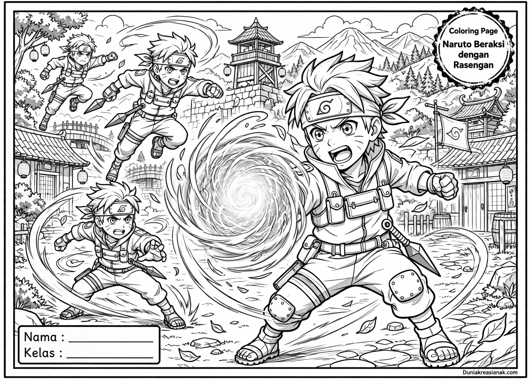 Coloring Page Naruto Beraksi dengan Rasengan 4 Coloring Page Naruto Beraksi dengan Rasengan 7Y