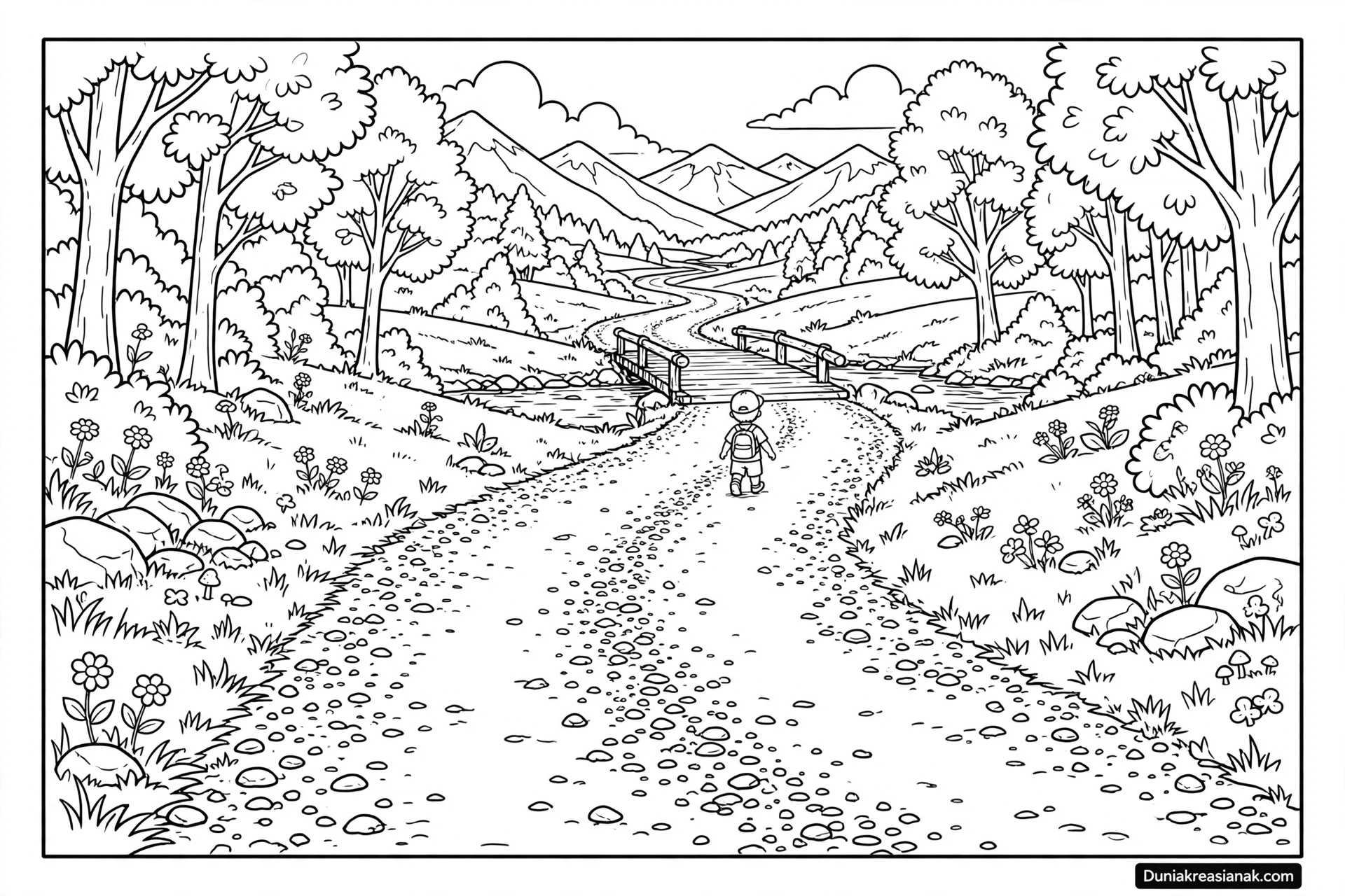 Coloring Page Pemandangan Alam Jalan Setapak 2 Coloring Page Pemandangan Alam Jalan Setapak