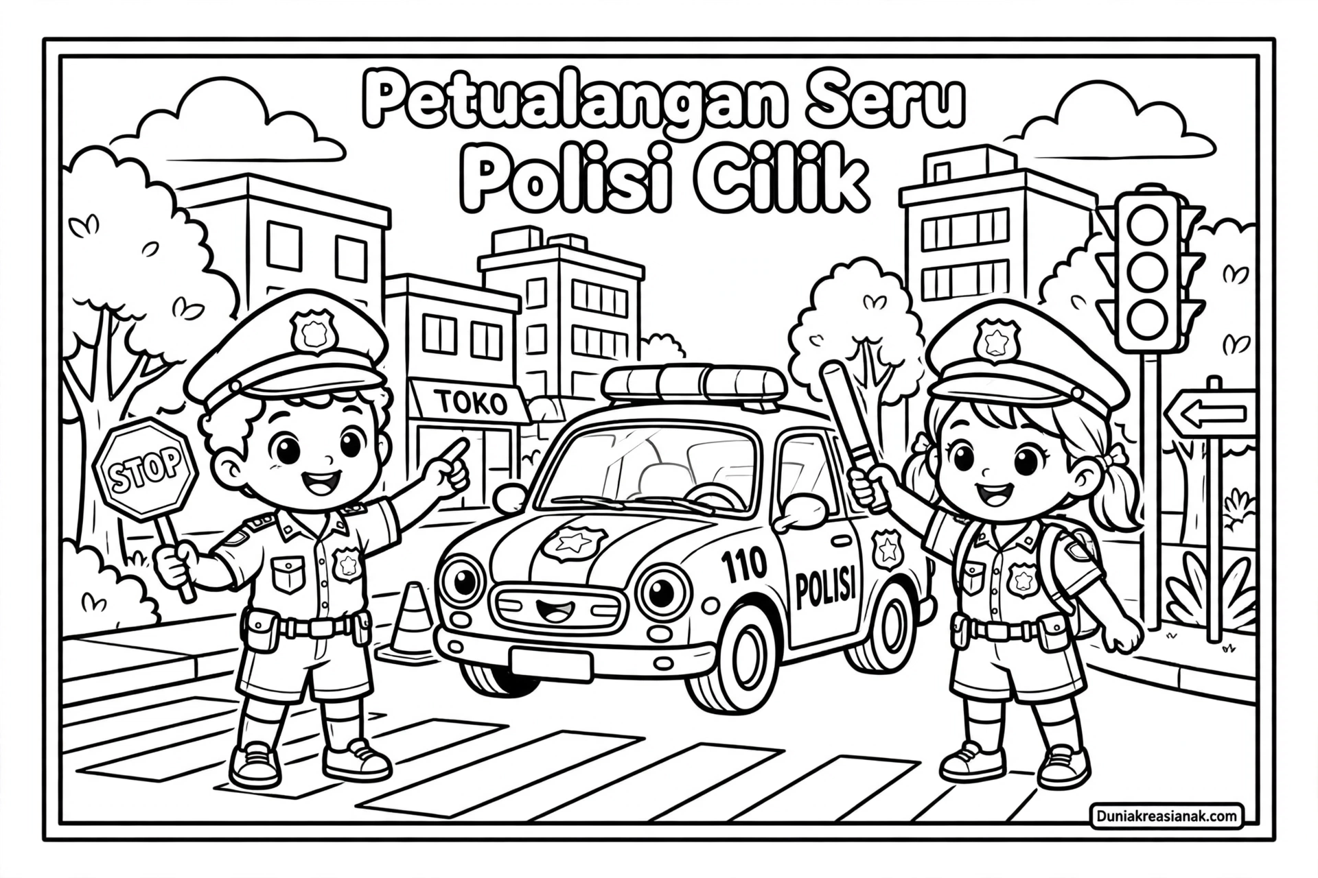Coloring Page Polisi Cilik