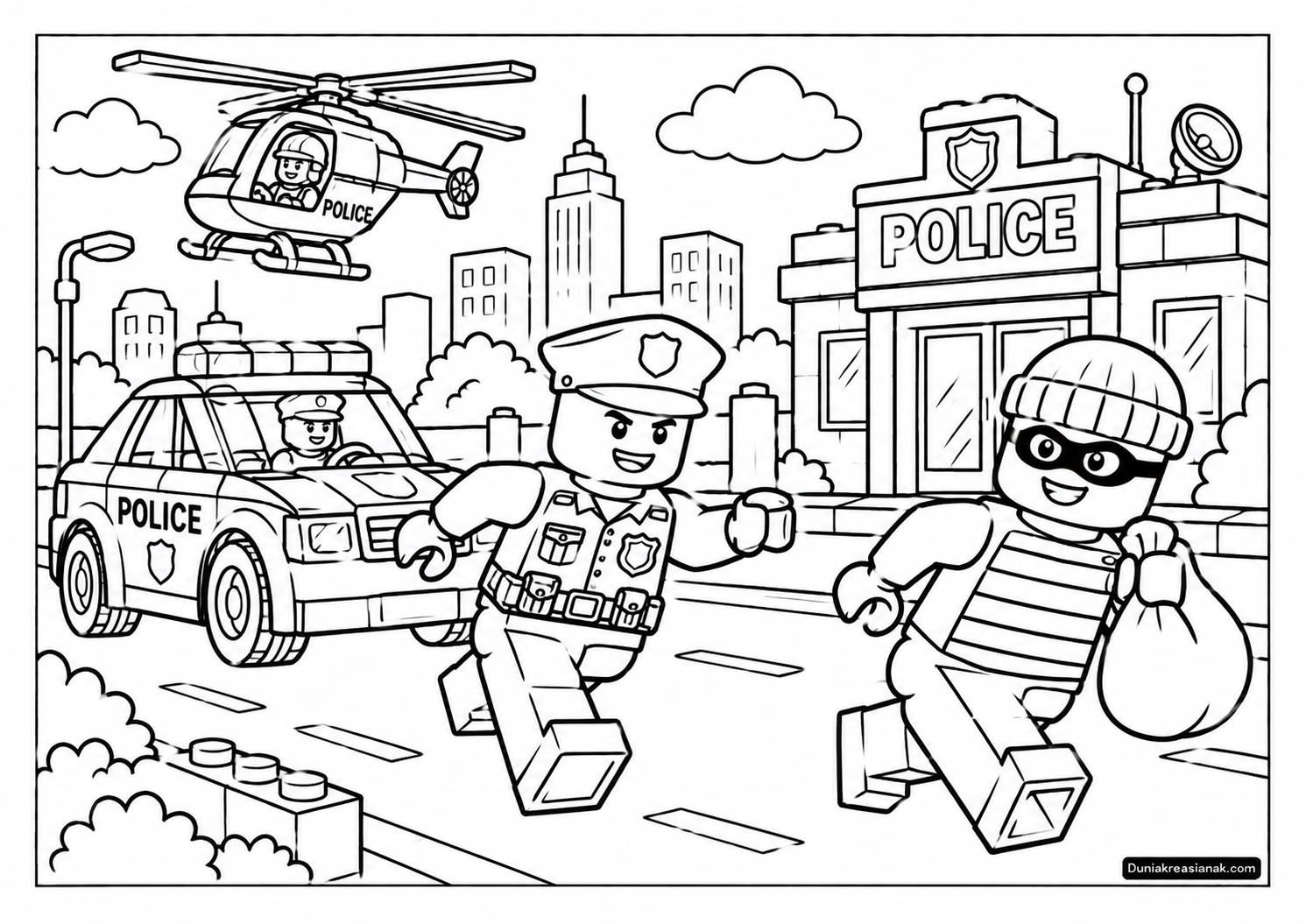 Coloring Page Polisi LEGO