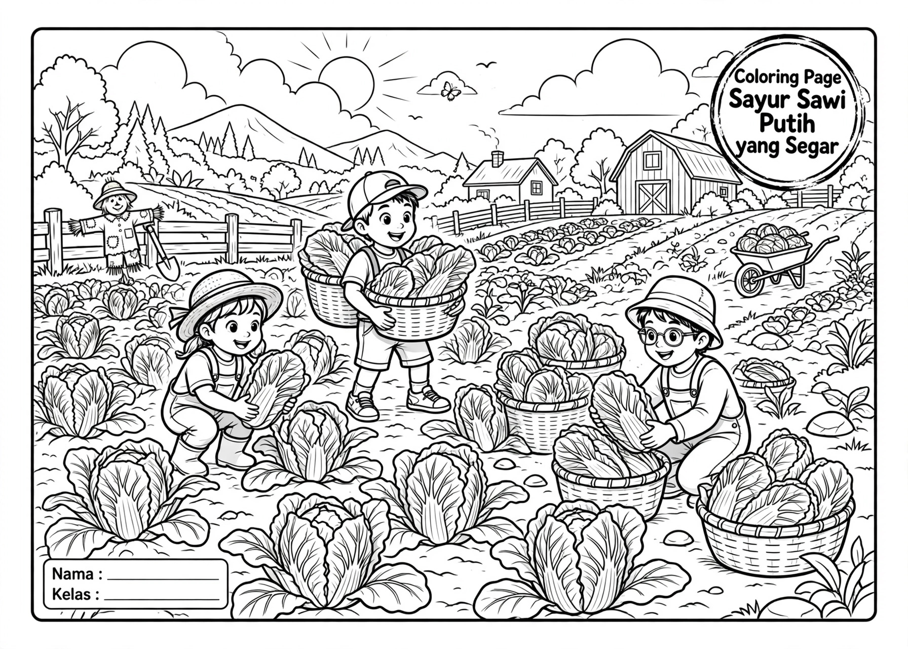 Coloring Page Sayur Sawi Putih yang Segar 4 Coloring Page Sayur Sawi Putih yang Segar 6Y