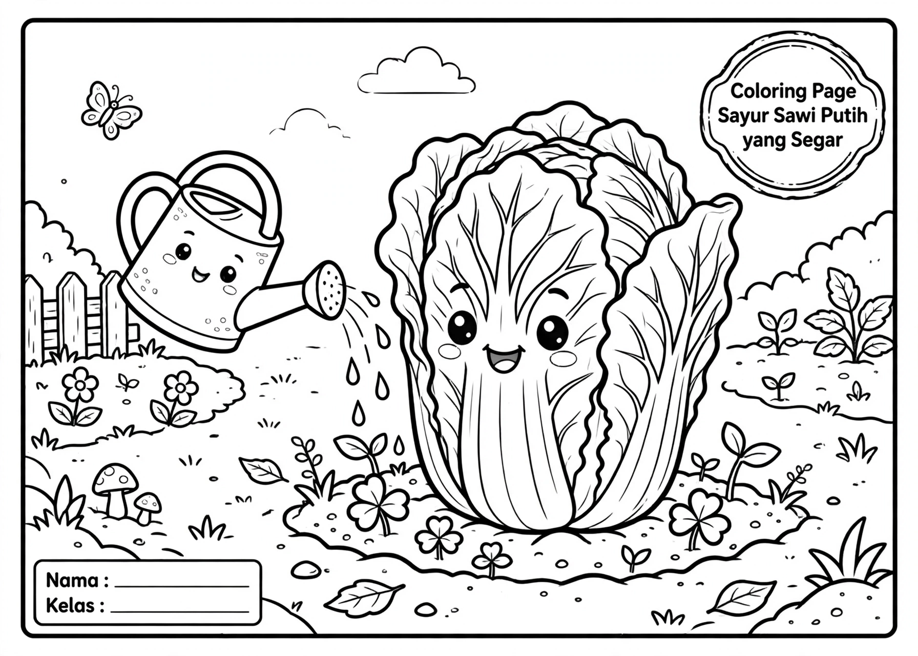 Coloring Page Sayur Sawi Putih yang Segar 3 Coloring Page Sayur Sawi Putih yang Segar 7Y