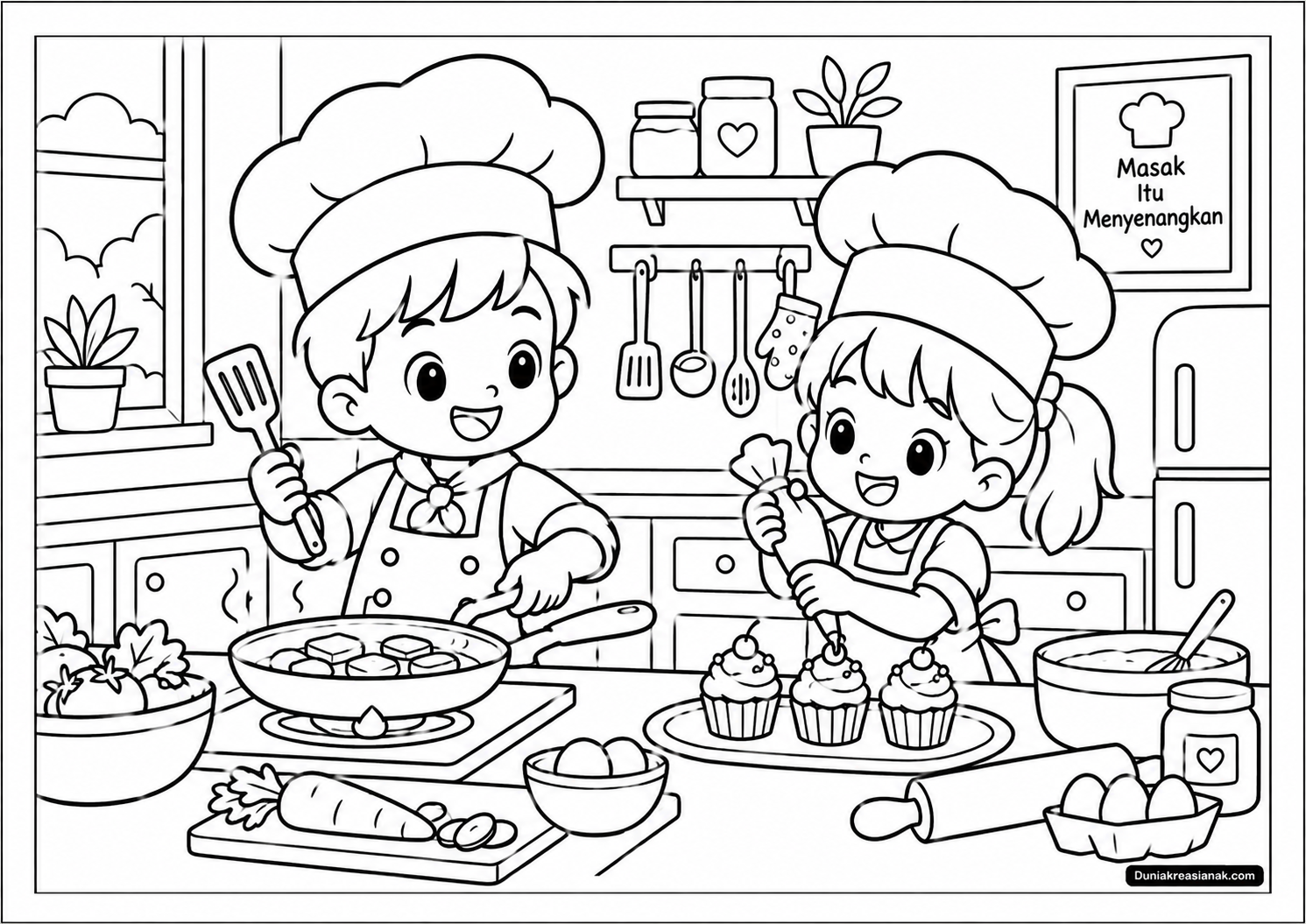 Coloring Page Serunya Petualangan Koki Cilik 2 Coloring Page Serunya Koki Cilik