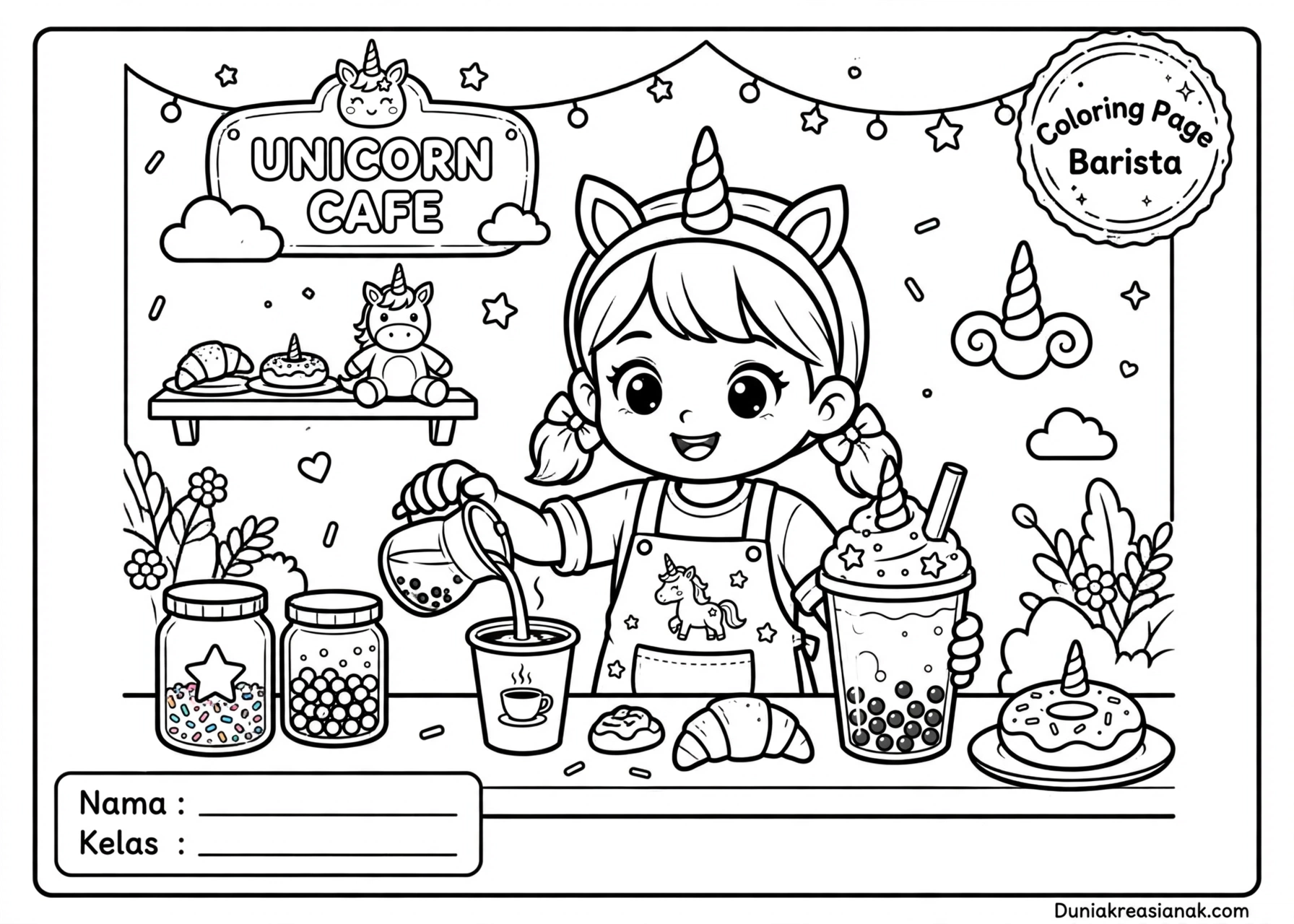 Coloring Page Serunya Menjadi Barista 3 Coloring Page Serunya Menjadi Barista 6Y