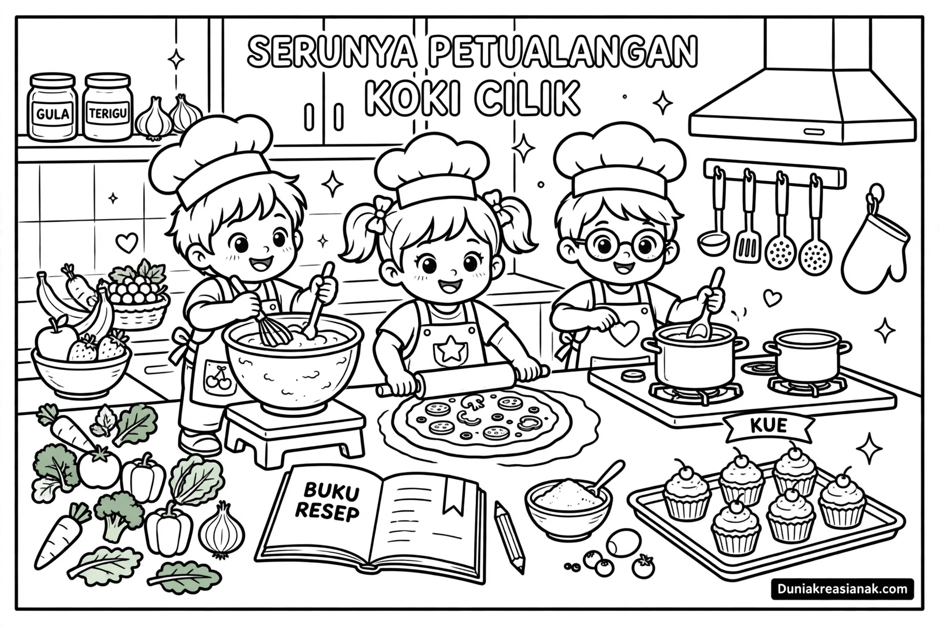 Coloring Page Serunya Petualangan Koki Cilik 3 Coloring Page Serunya Petualangan Koki Cilik