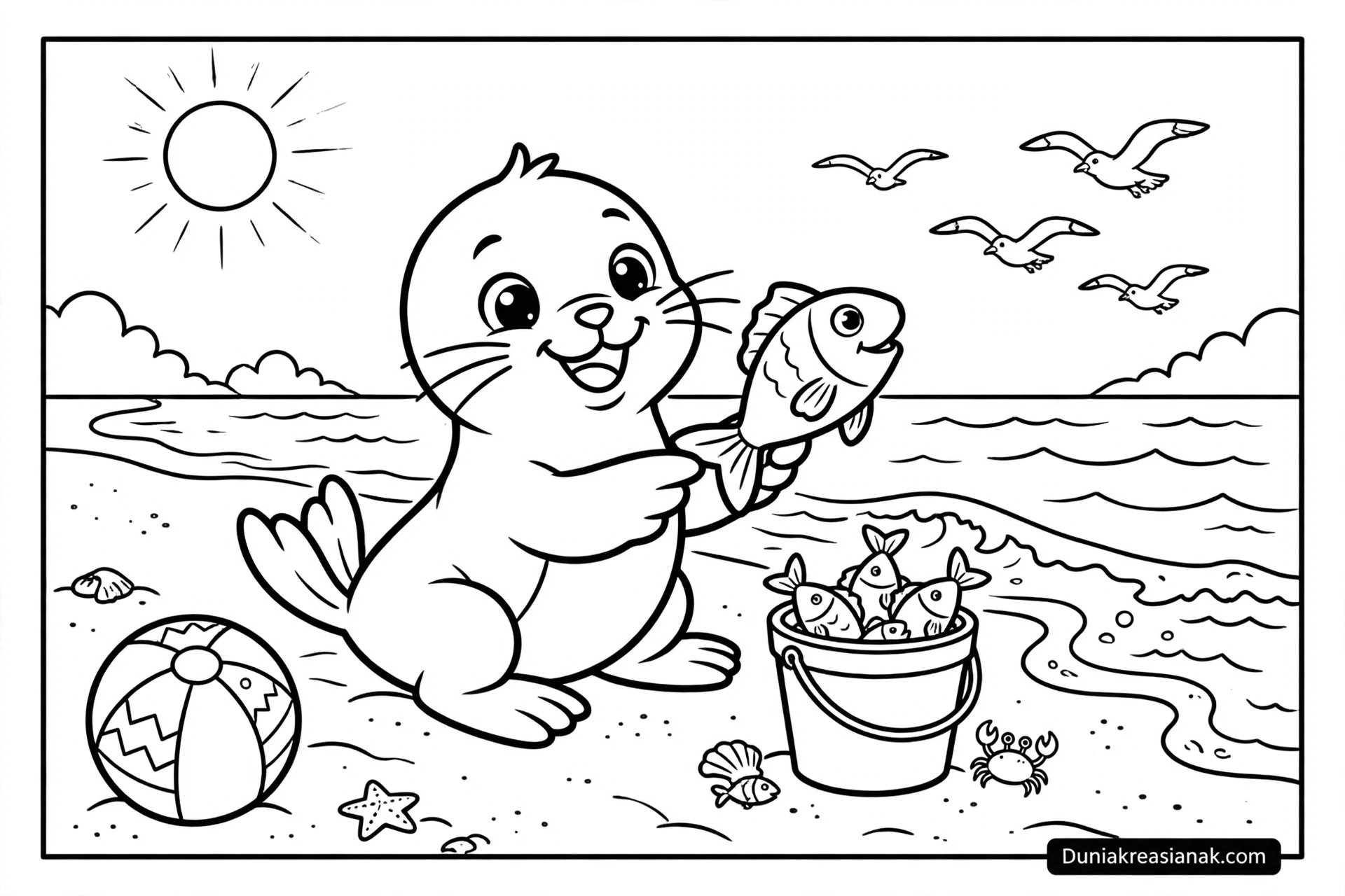 Coloring Page Si Singa Laut Ceria Menikmati Ikan 3 Coloring Page Si Singa Laut Ceria Menikmati Ikan