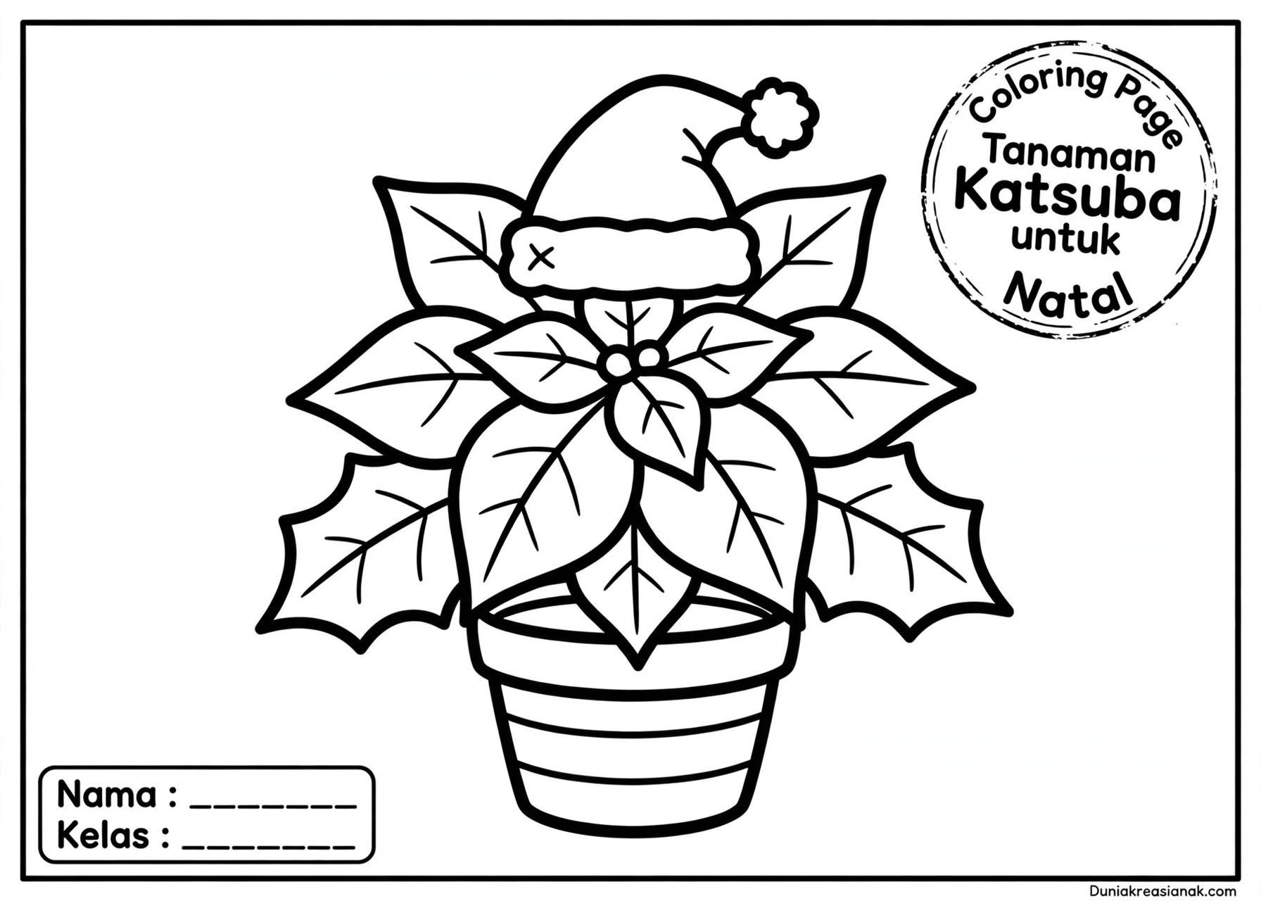 Coloring Page Tanaman Katsuba untuk Natal 5Y
