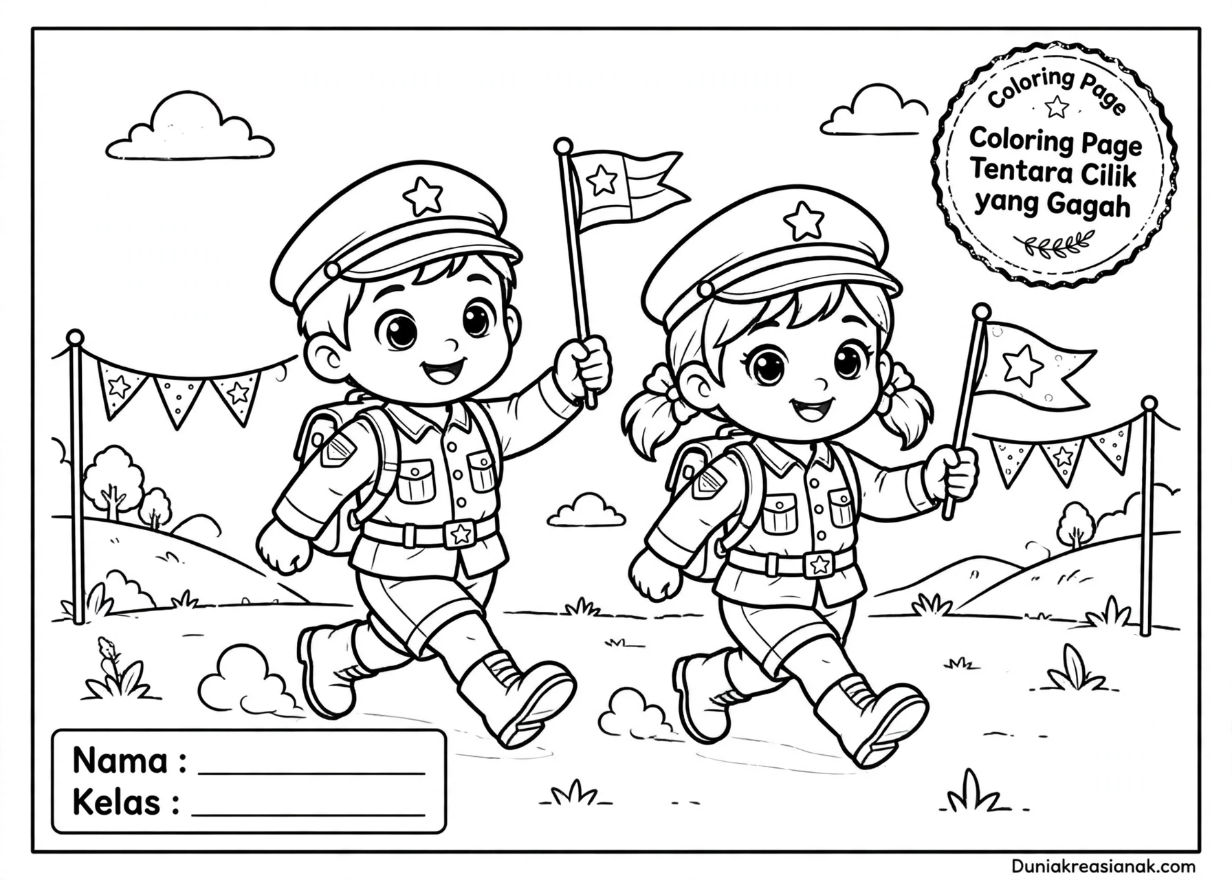 Coloring Page Tentara Cilik yang Gagah 3 Coloring Page Tentara Cilik yang Gagah 6Y