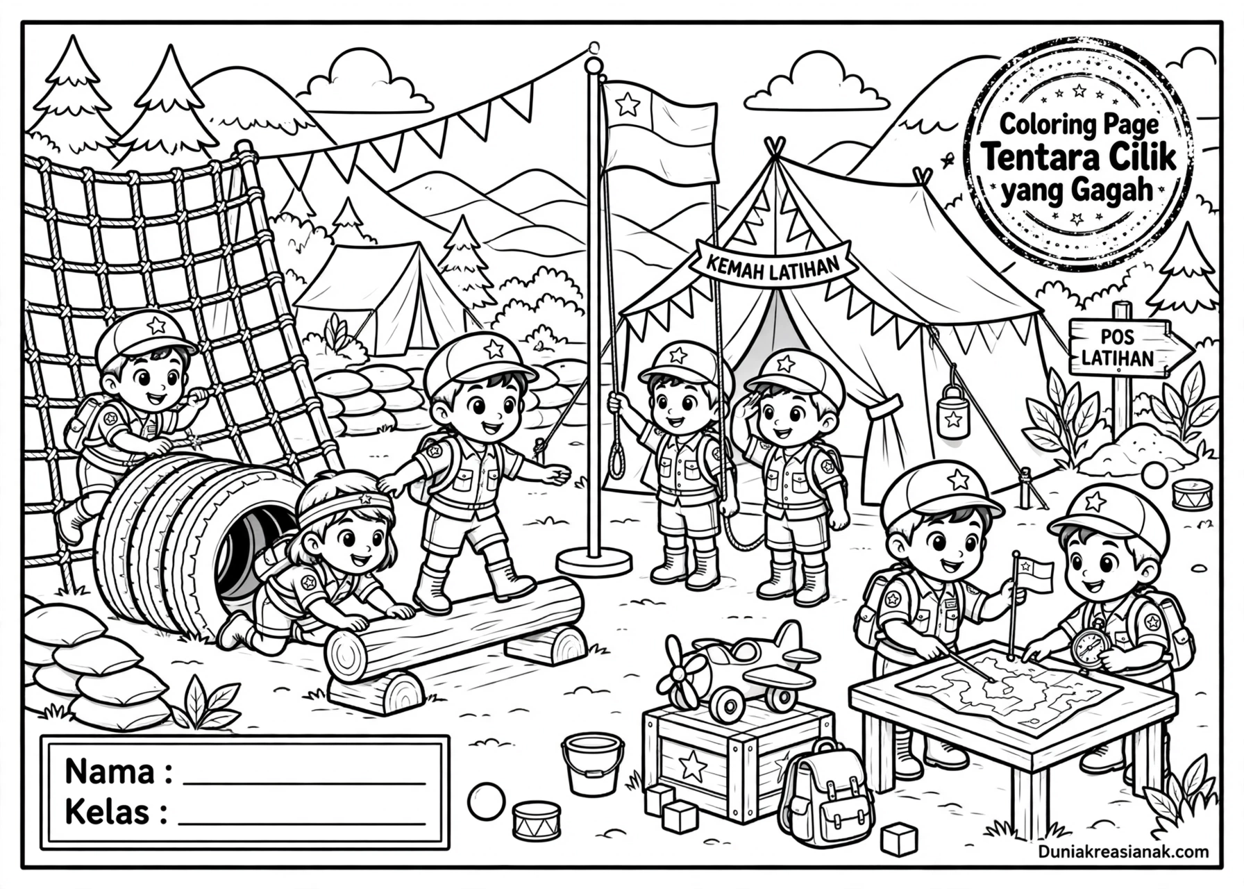 Coloring Page Tentara Cilik yang Gagah 4 Coloring Page Tentara Cilik yang Gagah 7Y