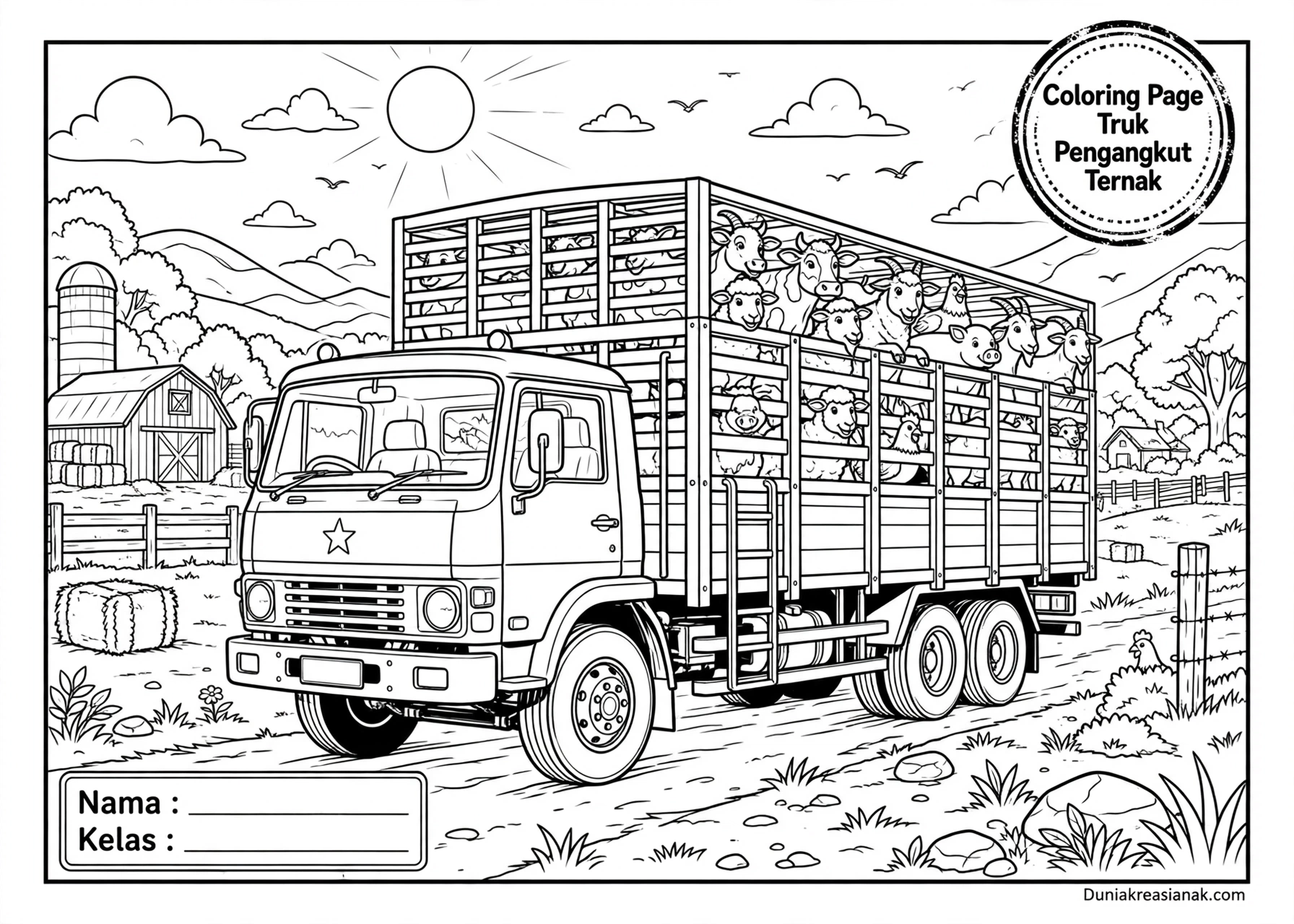 Coloring Page Truk Pengangkut Ternak 3 Coloring Page Truk Pengangkut Ternak 7Y