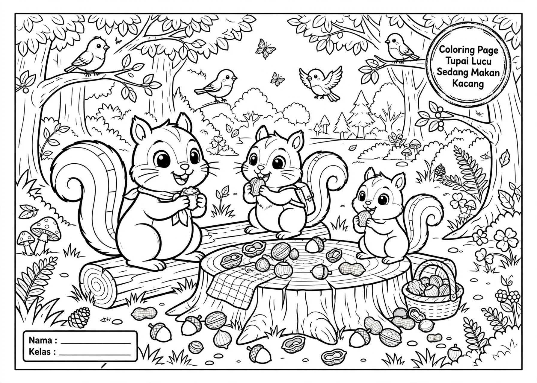 Coloring Page Tupai Lucu Sedang Makan Kacang 4 Coloring Page Tupai Lucu Sedang Makan Kacang 7Y