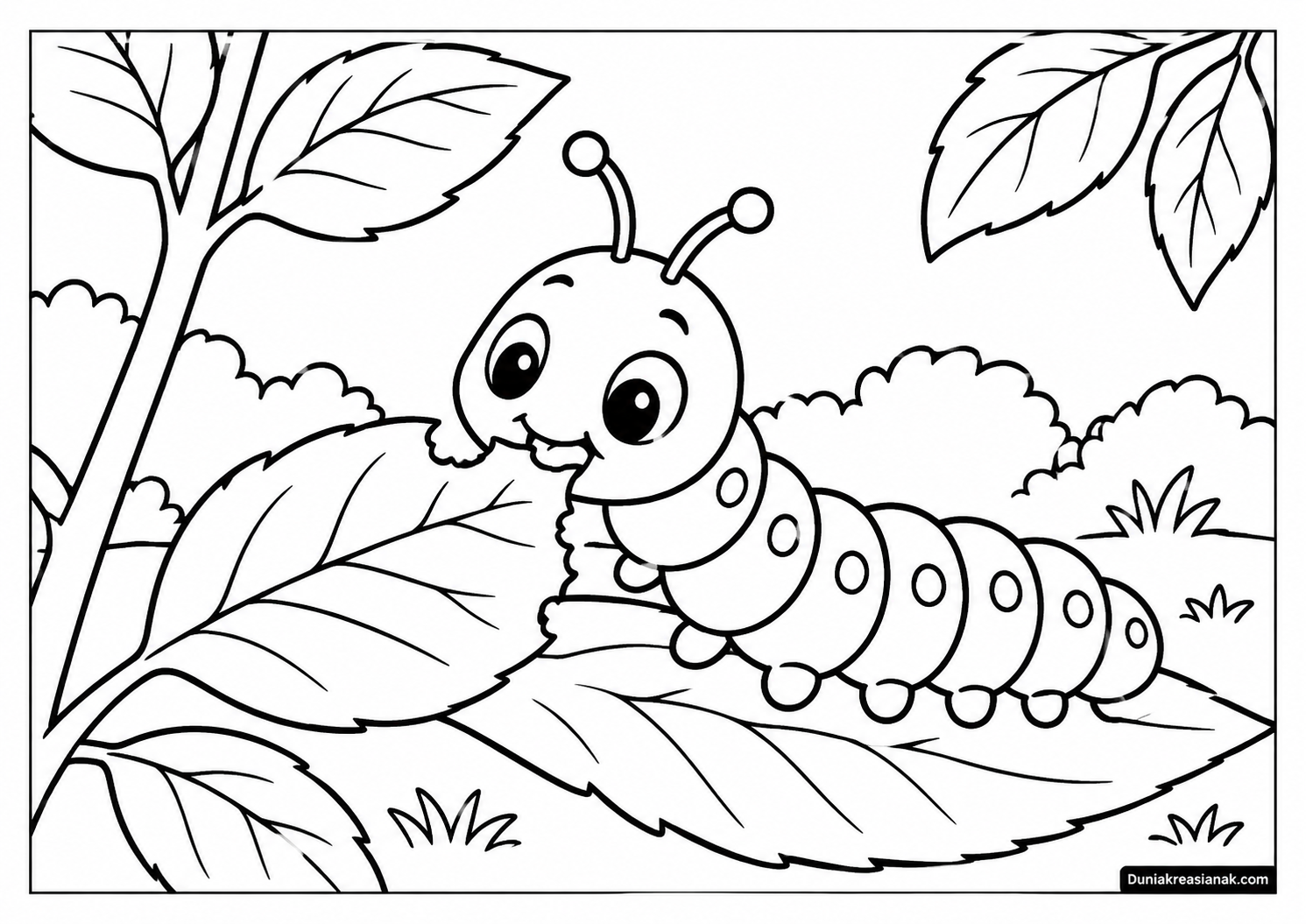 Coloring Page Ulat Makan Daun 3 Coloring Page Ulat Makan Daun