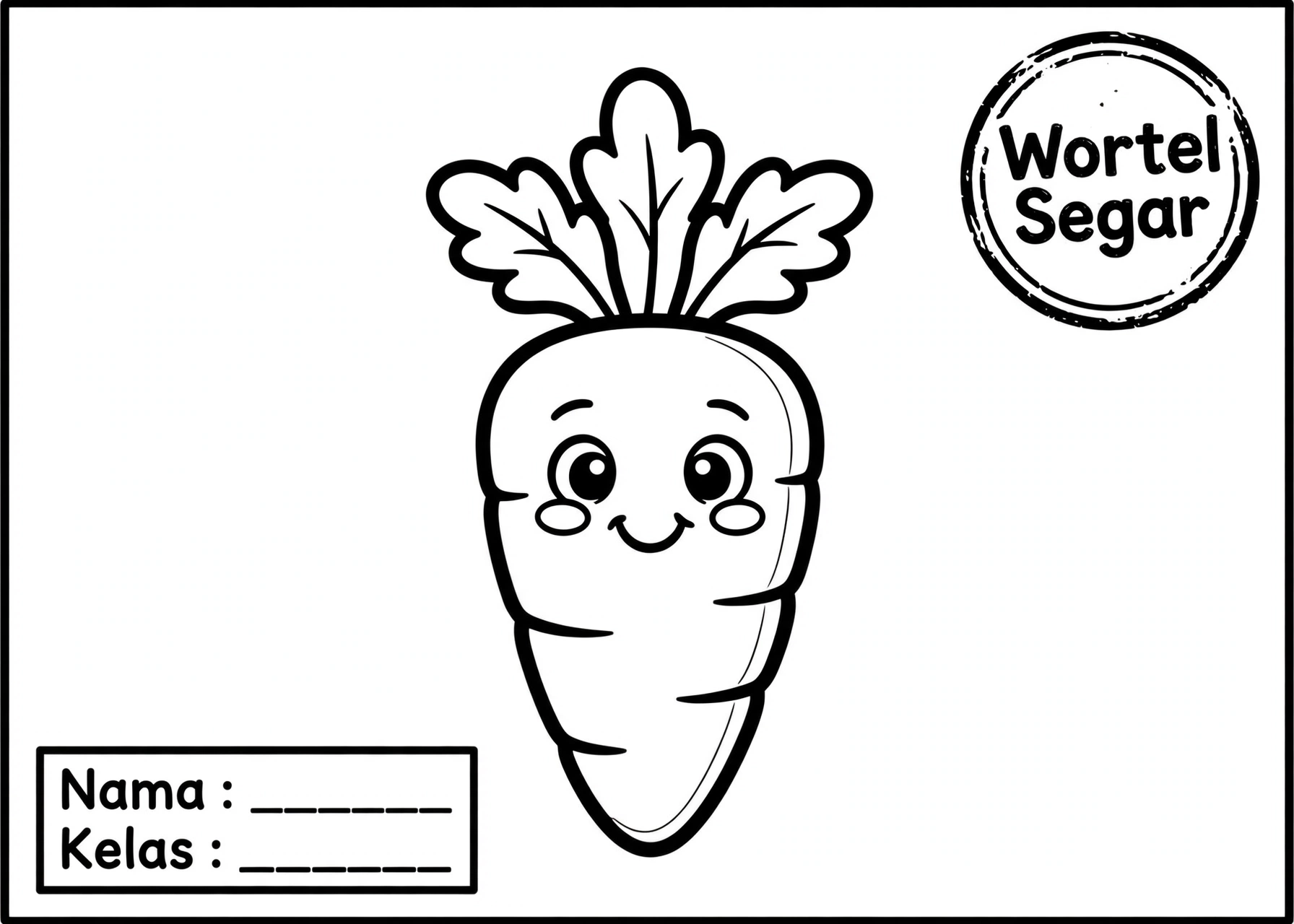 Coloring Page Wortel Segar 5Y