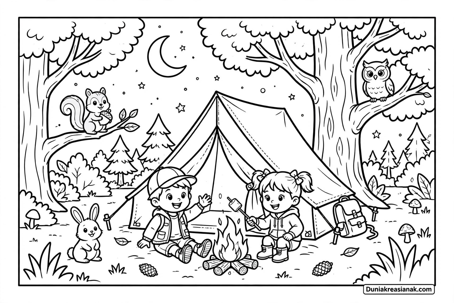 Coloring Page Yuk Jelajahi Keajaiban Hutan Lewat Warna