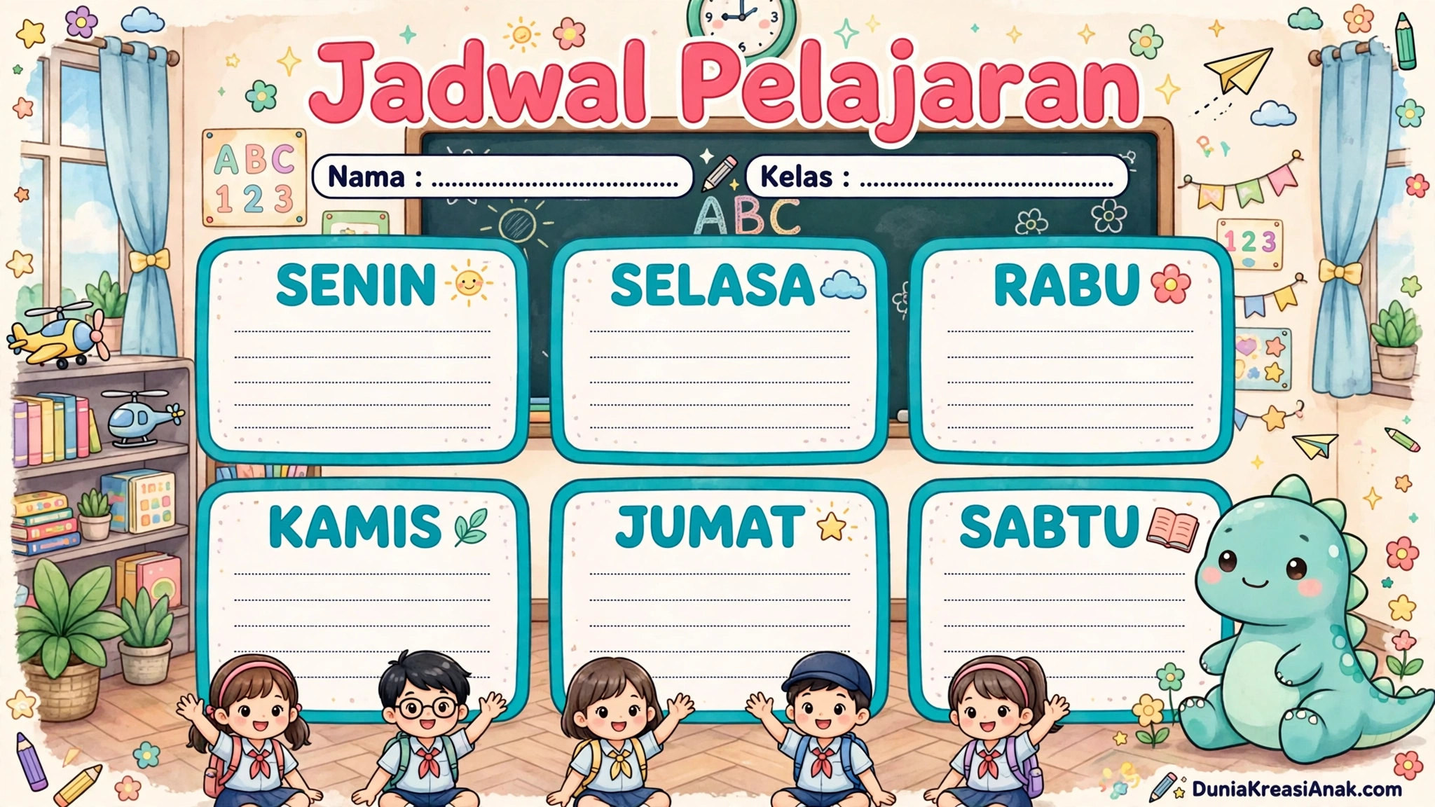 Jadwal Pelajaran Sekolah untuk Anak Keren dan Siap Cetak