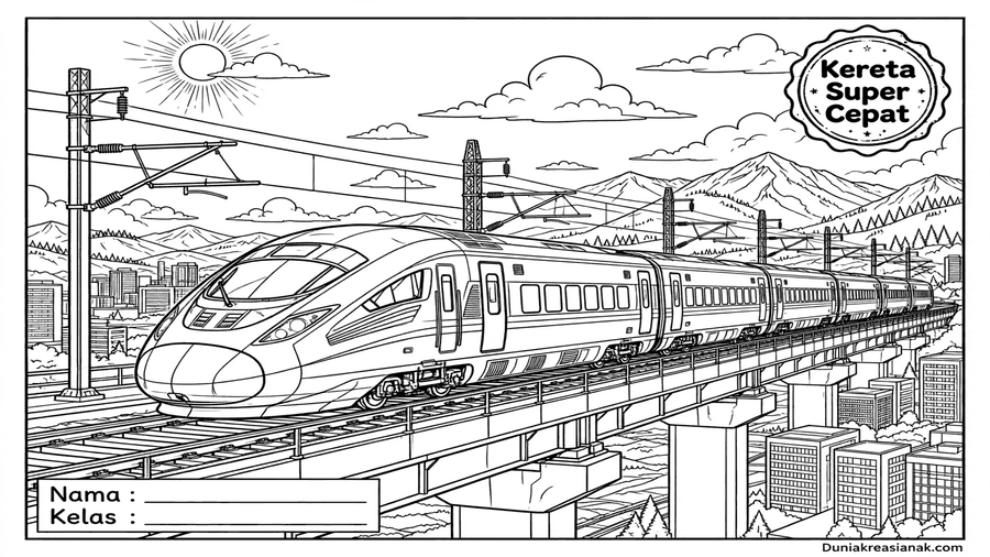Coloring Page Kereta Cepat yang Modern dan Keren 4 STRIPPED 65 bytes