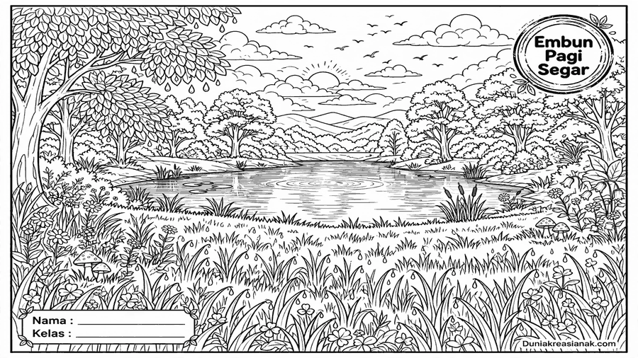 Coloring Page Pemandangan Embun Pagi yang Menyegarkan 4 STRIPPED 70 bytes 2