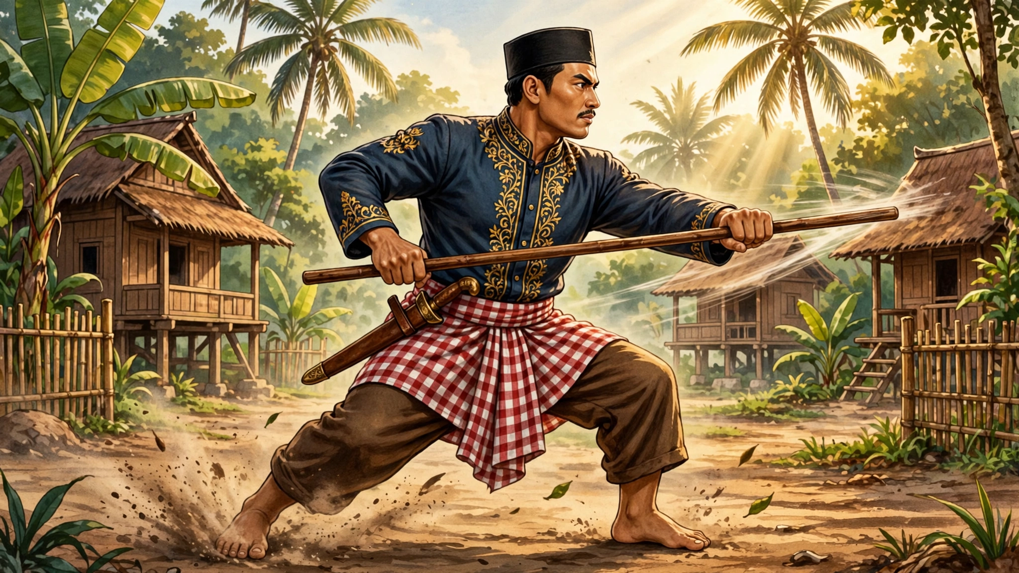 Si pitung berlatih Beladiri Silat
