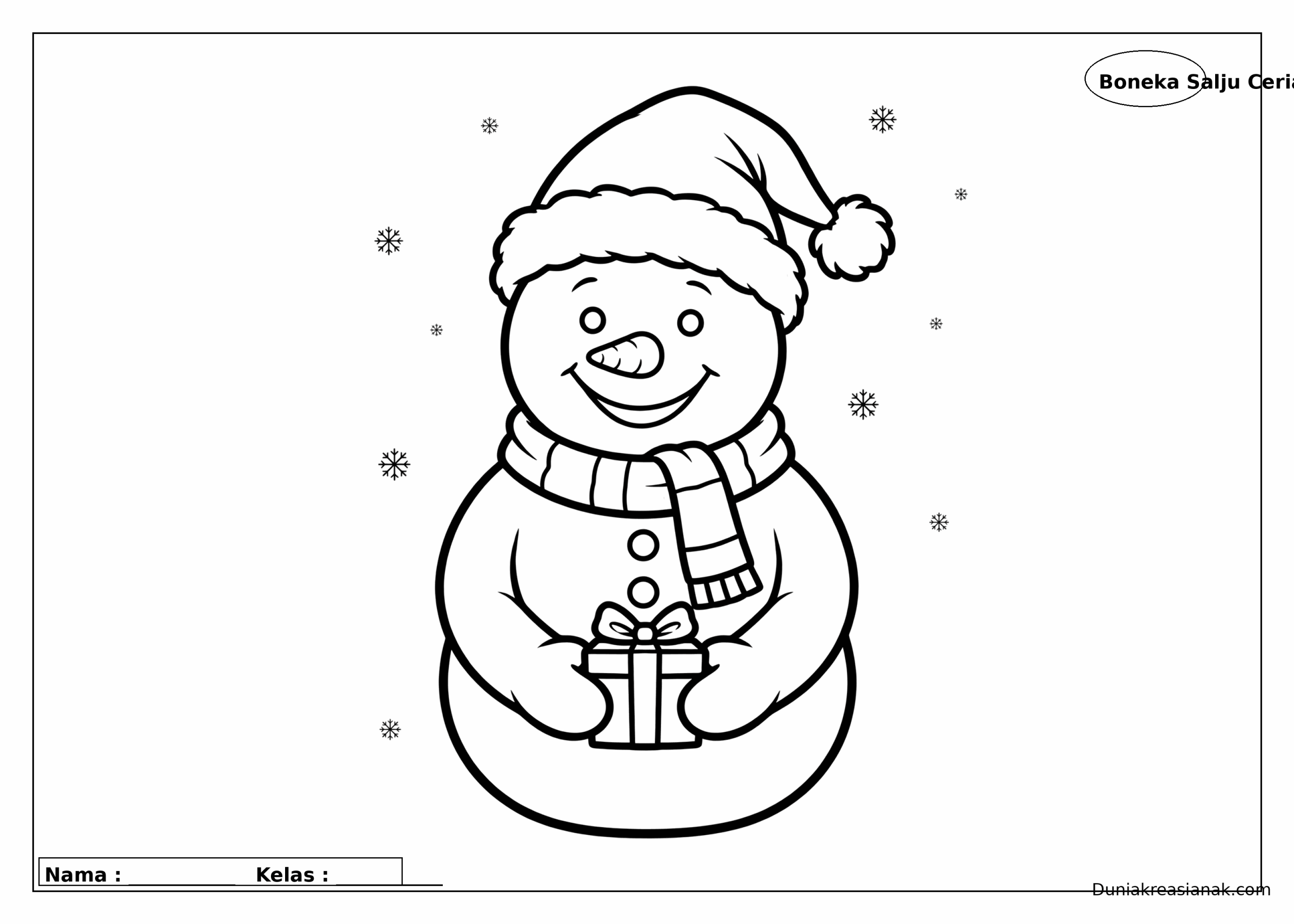 Coloring Page Boneka Salju Ceria Saat Natal 2 coloring page boneka salju ceria saat natal level mudah scaled