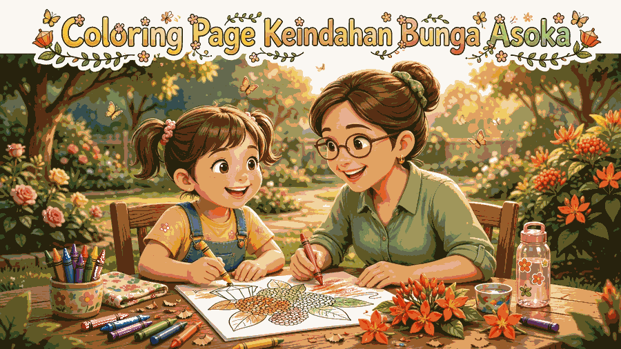 coloring page keindahan bunga asoka featured