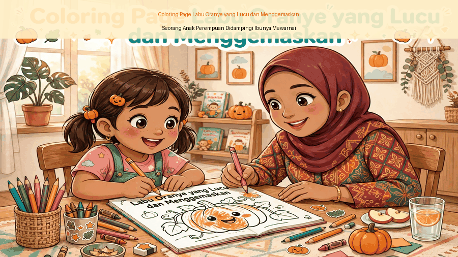 coloring page labu oranye yang lucu dan menggemaskan featured
